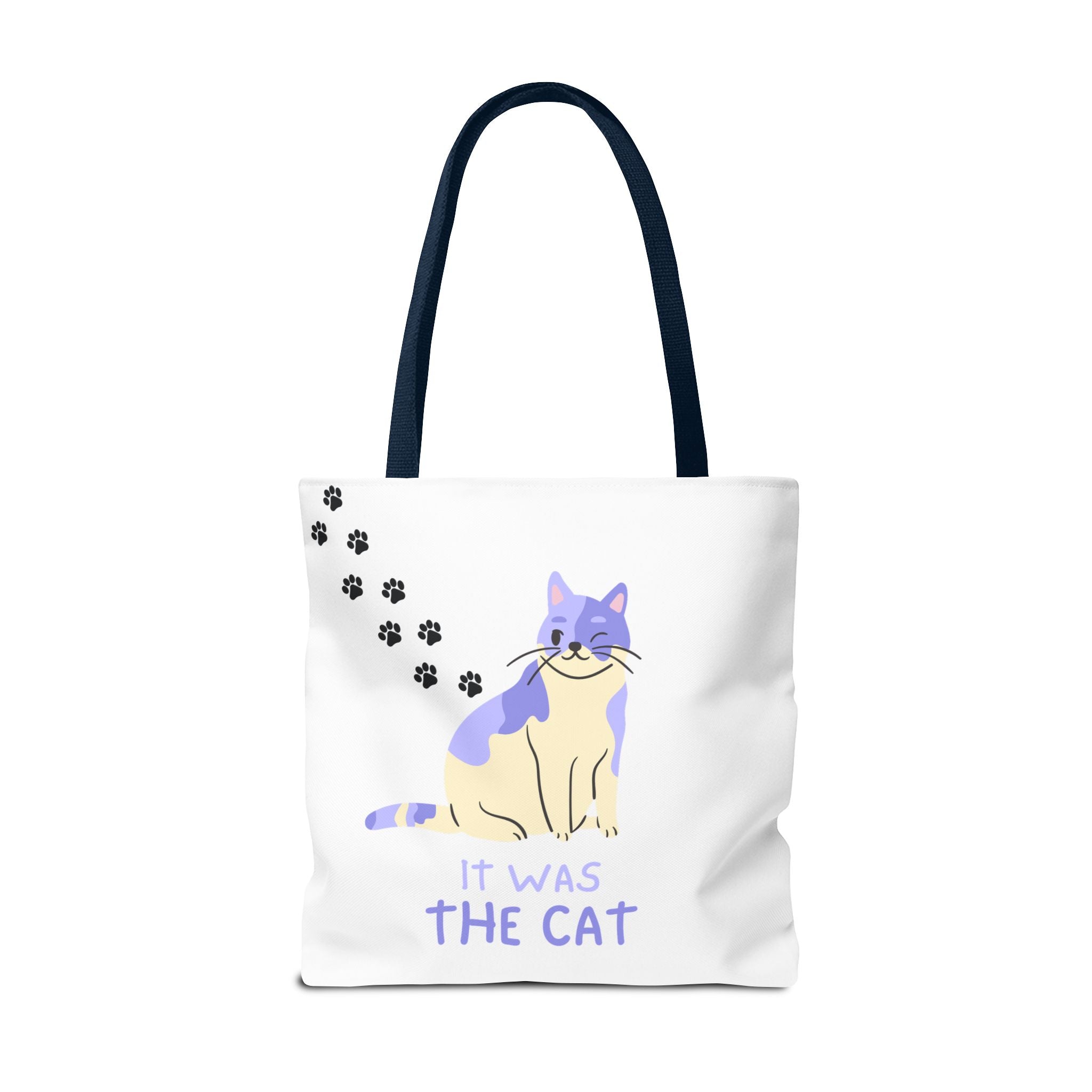 Cat Paw Print Tote — "It Wasn't Me" Funny Cat Tote Bag