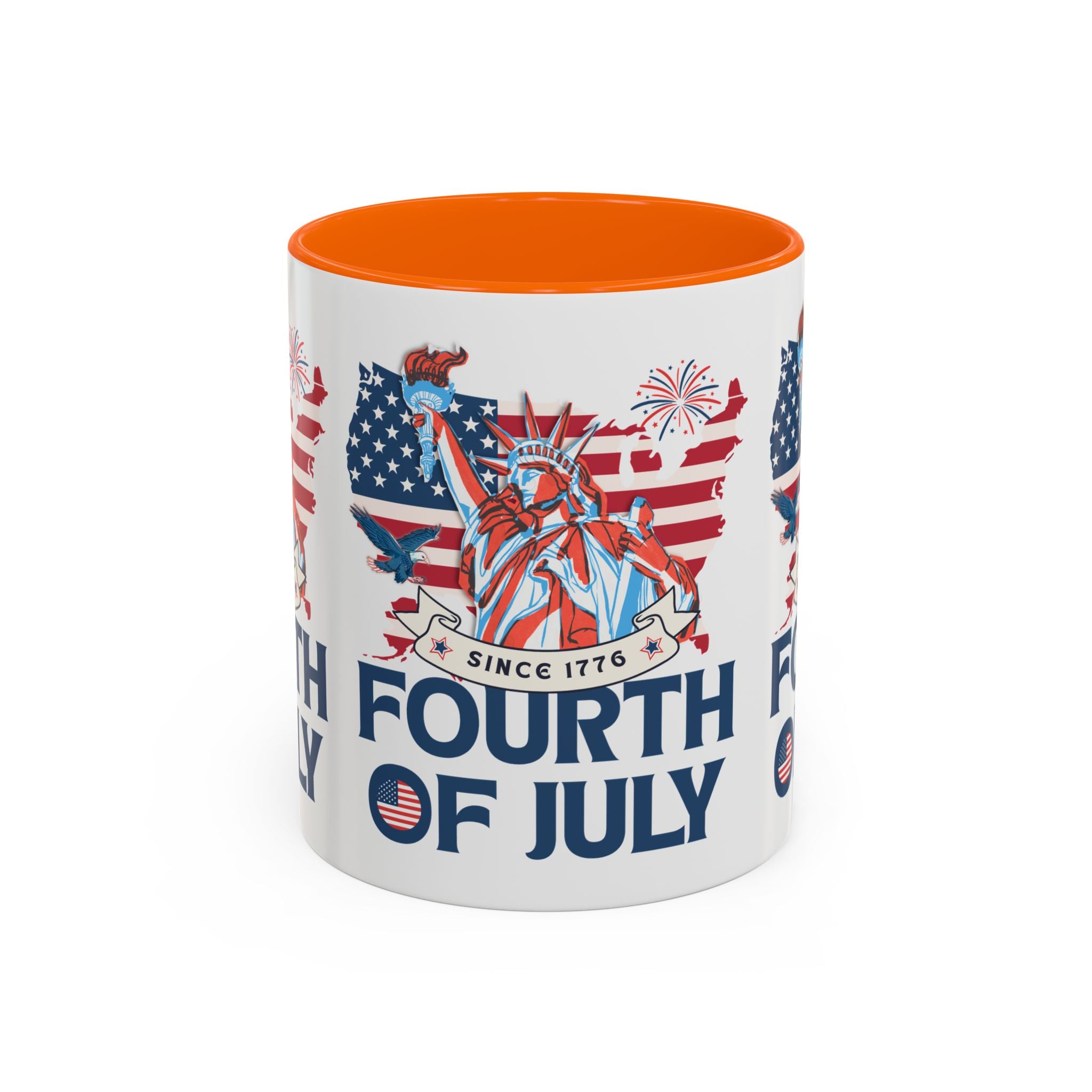 Fourth of July Accent Coffee Mug — Patriotic Statue of Liberty Design (11/15oz)