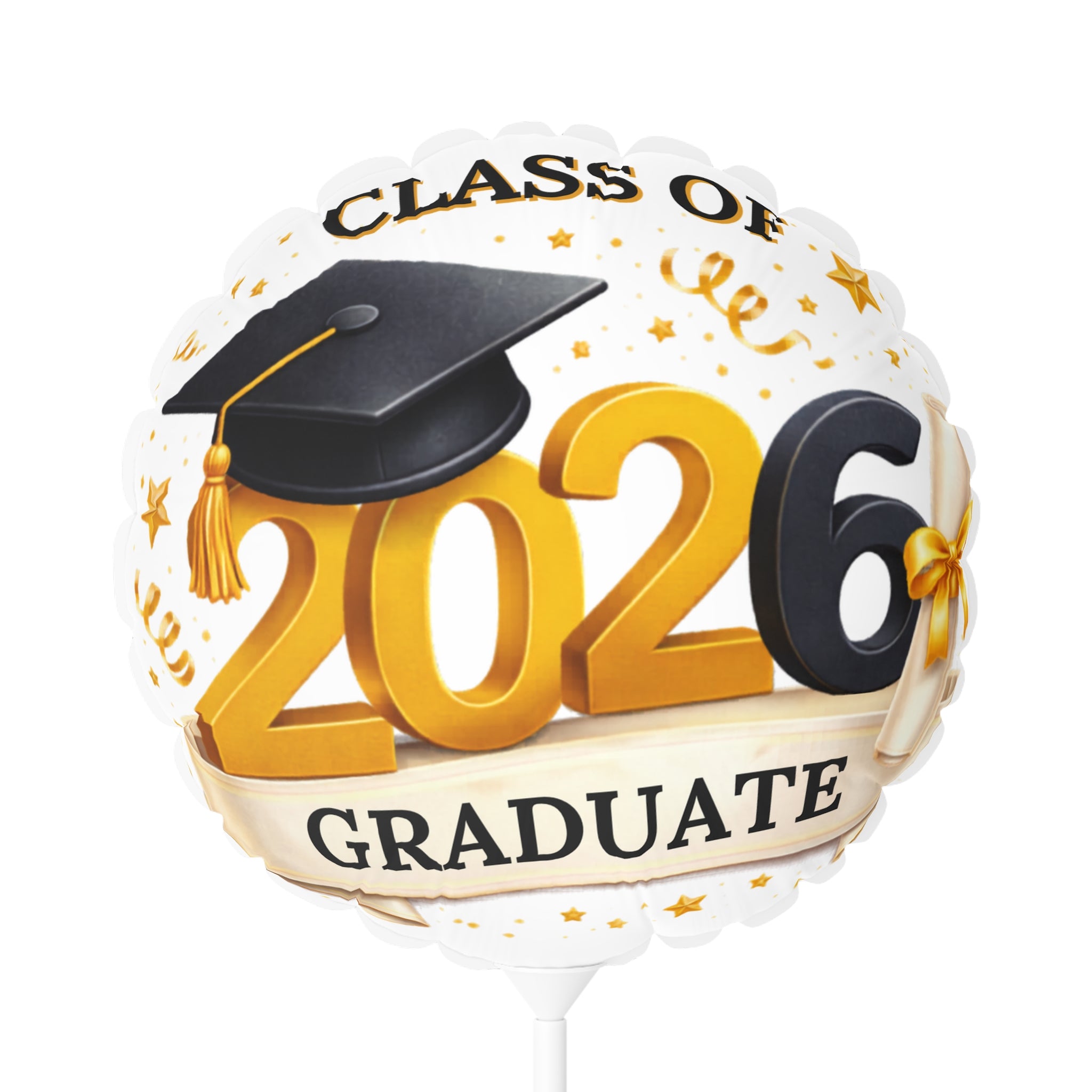 Class of 2026 Graduate Balloon — 11" Round/Heart-Shaped Graduation Balloon