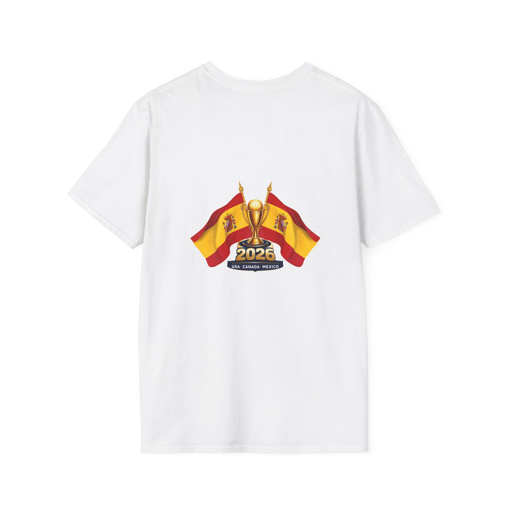 Spain 2026 Soccer Fan T-Shirt – Spanish Flag & Trophy Cup Support Tee