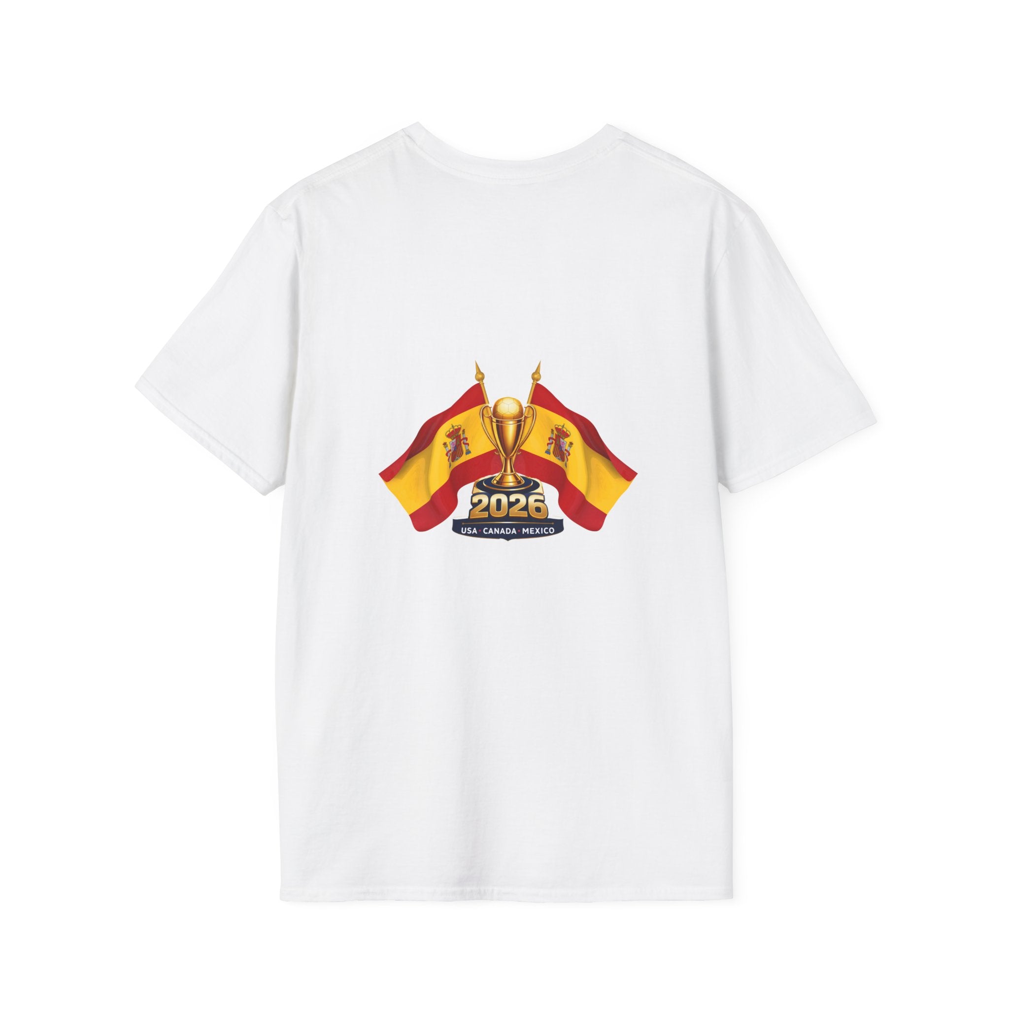 Spain 2026 Soccer Fan T-Shirt – Spanish Flag & Trophy Cup Support Tee