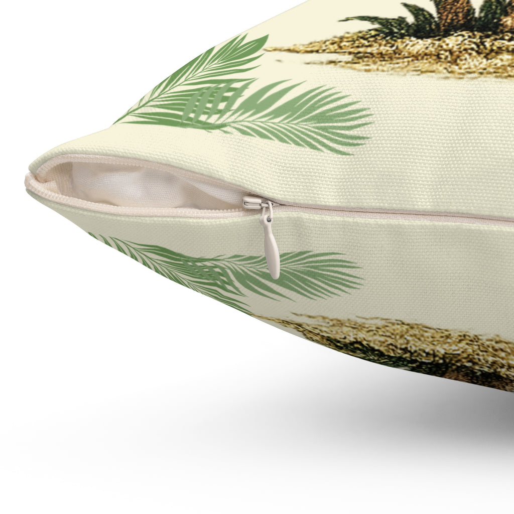 Palm Tree Decorative Pillow — Tropical Beach Accent Cushion