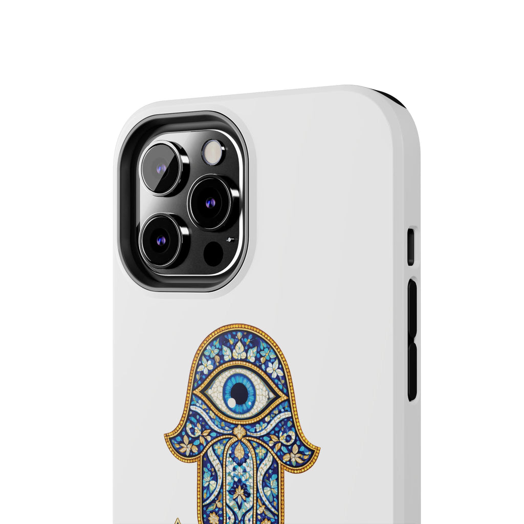 Hamsa Eye Tough Phone Case — Blue Mosaic Protective Phone Cover