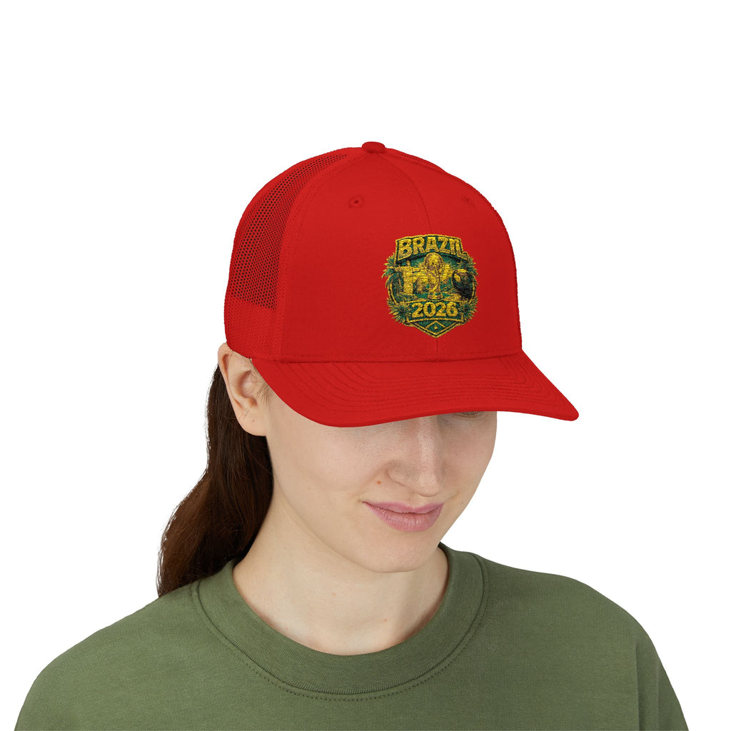 Brazil  Vintage Patch Trucker Cap — Rustic 2026 Crest Snapback