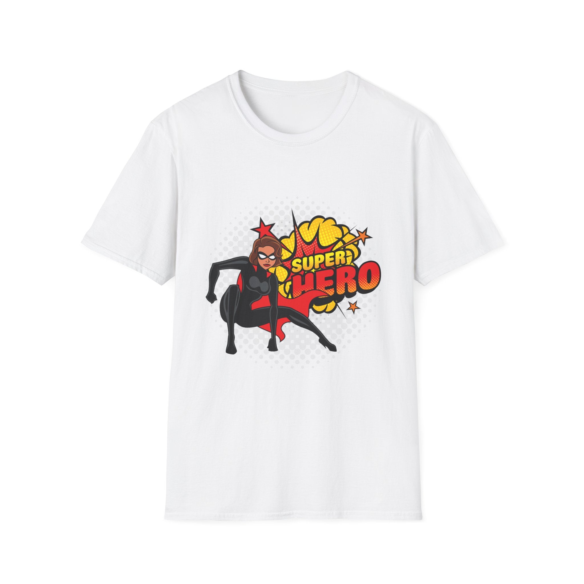 Super Hero Graphic T-Shirt — Retro Comic Girl Design