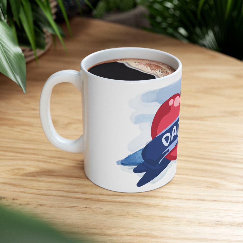 Daddy Heart Ceramic Mug — Cute Tattoo-Style Dad Coffee Cup (11oz)