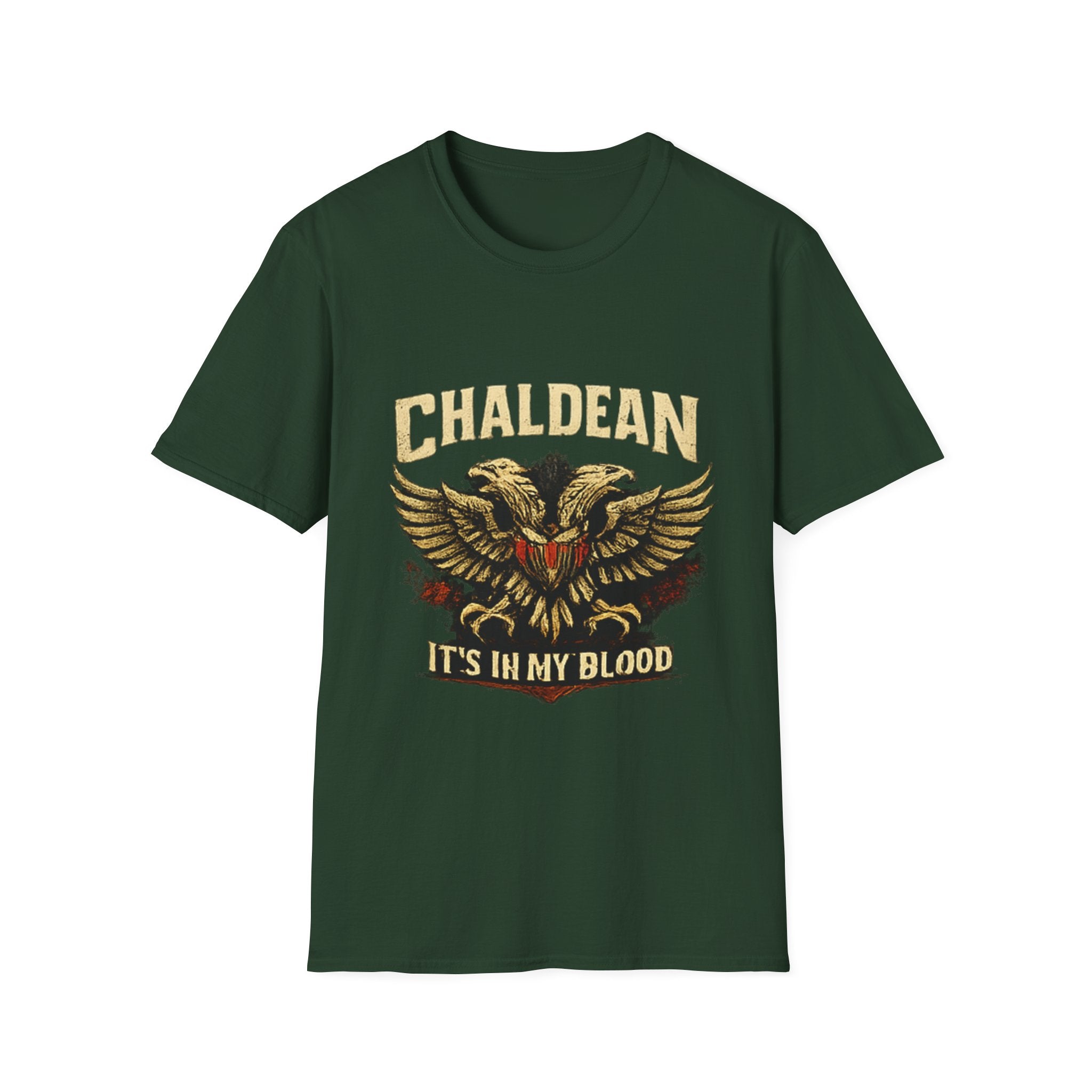 Chaldean Heritage T‑Shirt — "Chaldean It's In My Blood" Patriotic Eagle Tee
