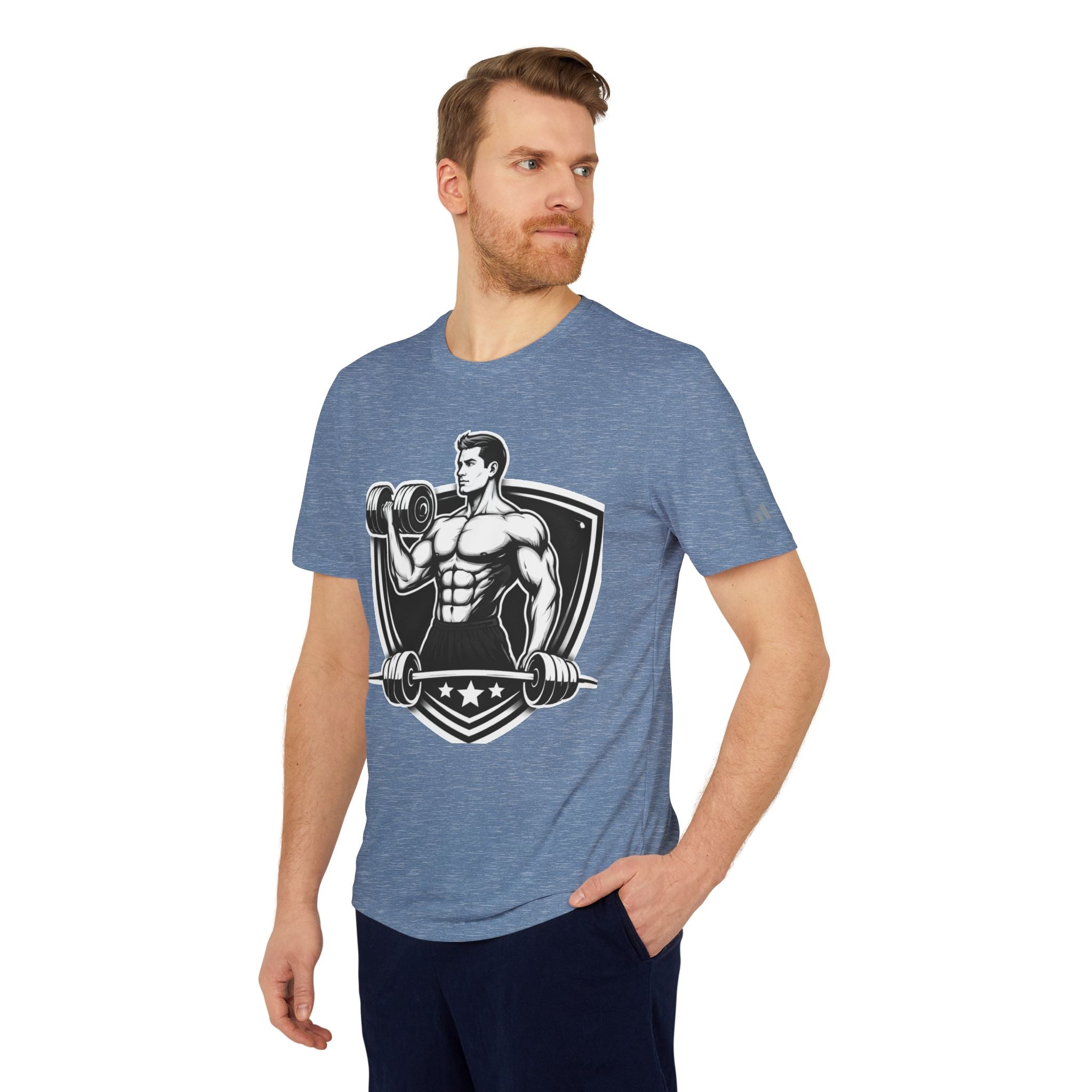 Fitness Graphic T-Shirt — Vintage Bodybuilder Barbell Design
