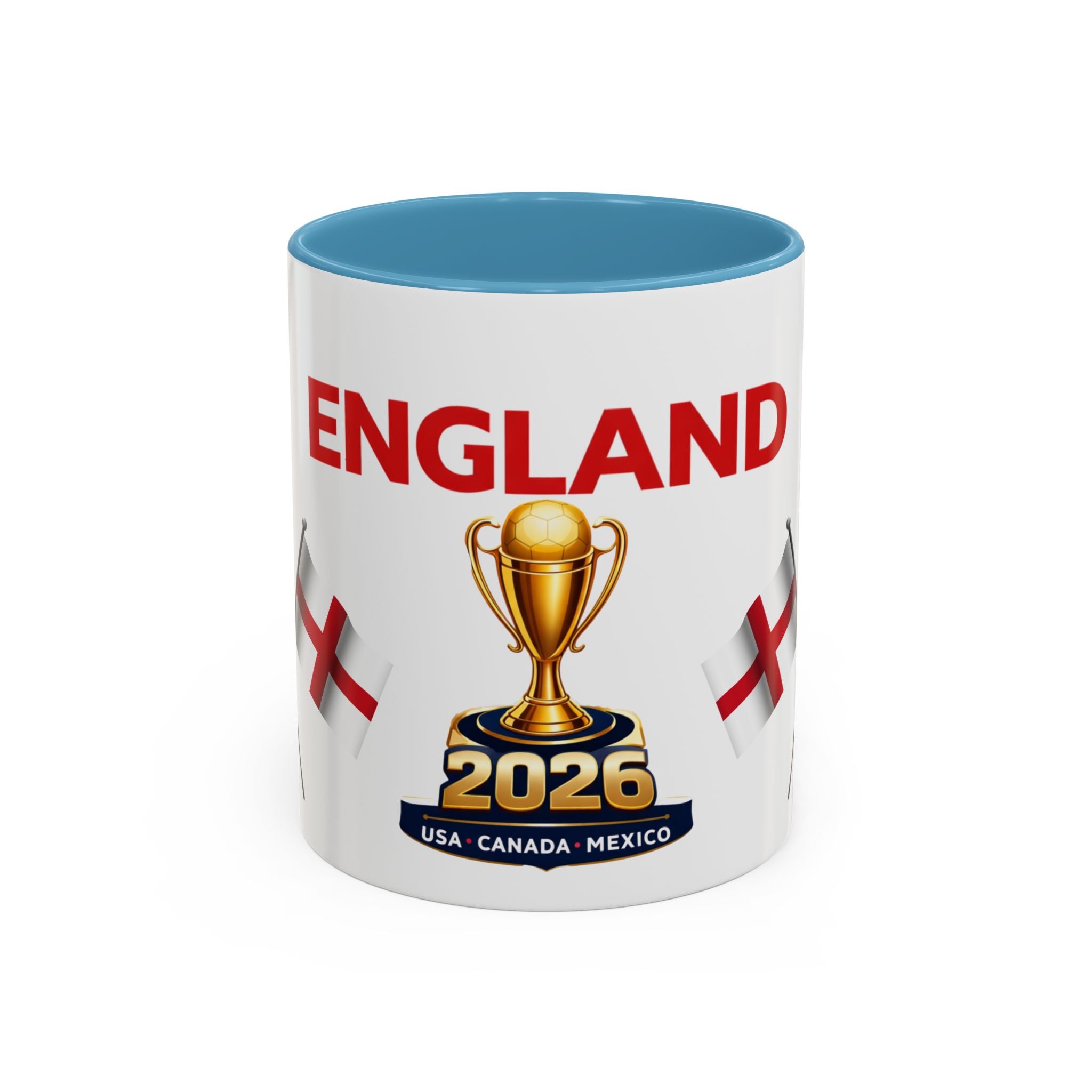 England 2026 Soccer Trophy Accent Coffee Mug — Cup Fan Gift (11/15oz)