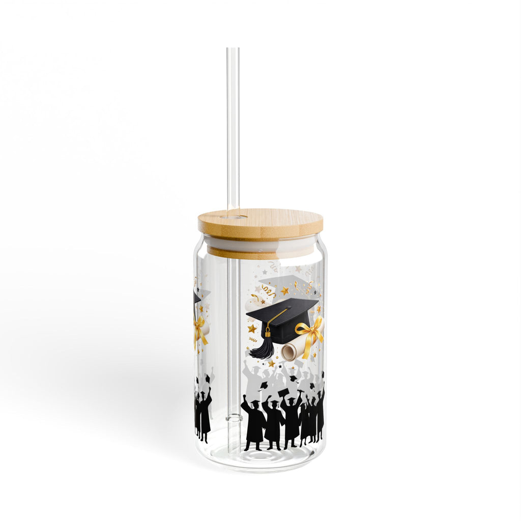 Graduation Cheers Sipper Glass - 16oz Graduation Cap & Diploma Party Tumbler