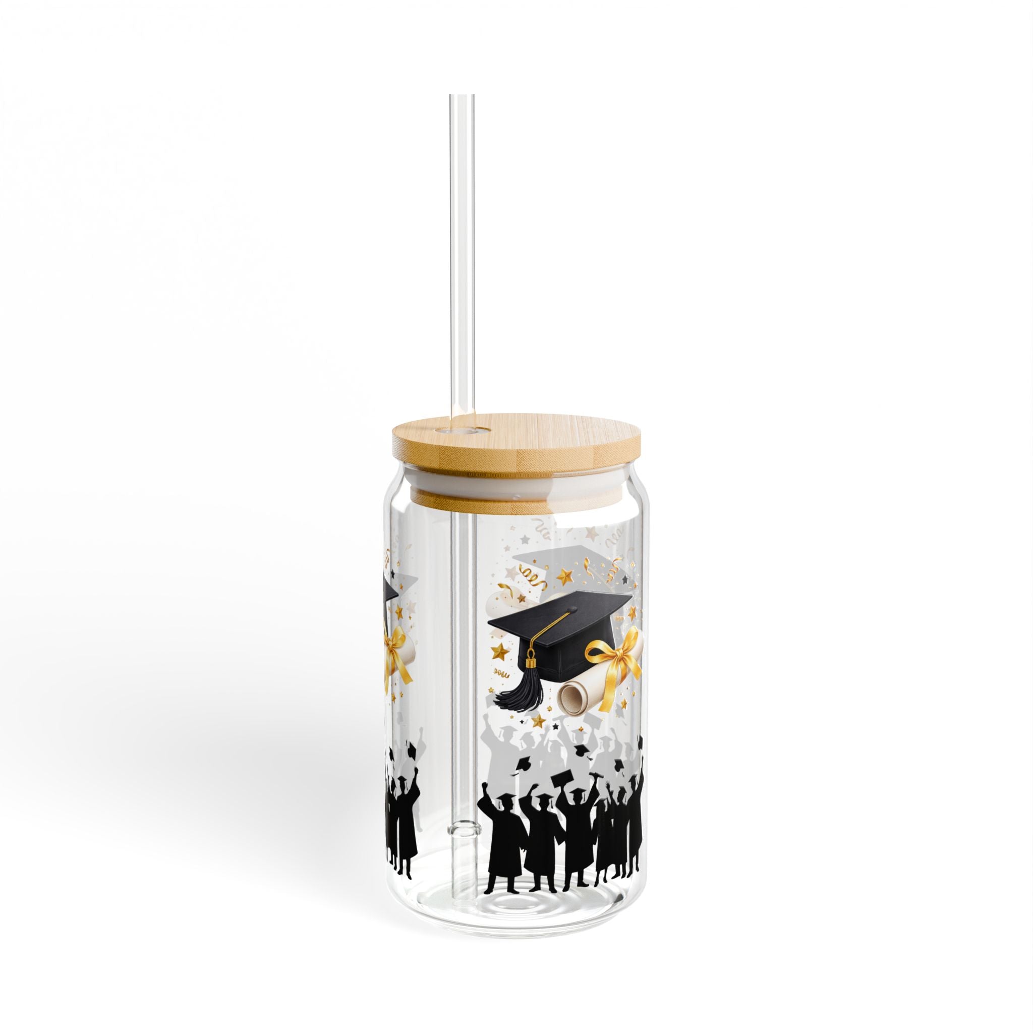 Graduation Cheers Sipper Glass - 16oz Graduation Cap & Diploma Party Tumbler