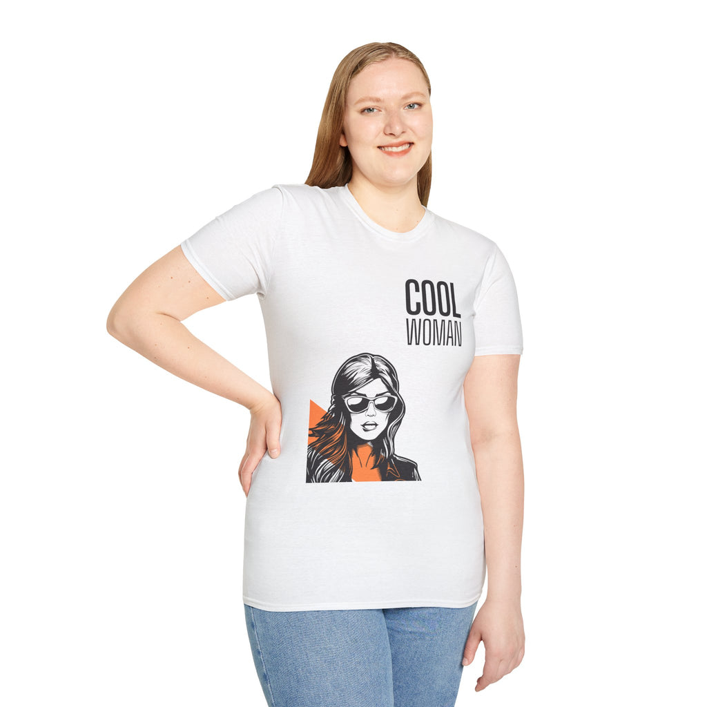 Cool Woman Graphic T-Shirt — Retro Sunglasses Feminine Tee