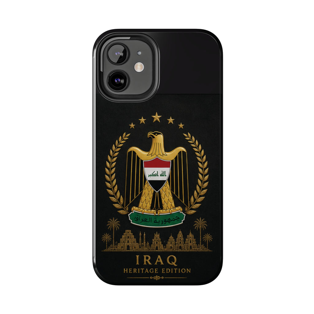 Iraq Coat of Arms Tough Phone Case — Arabic ‘Allahu Akbar’ Military Eagle Design