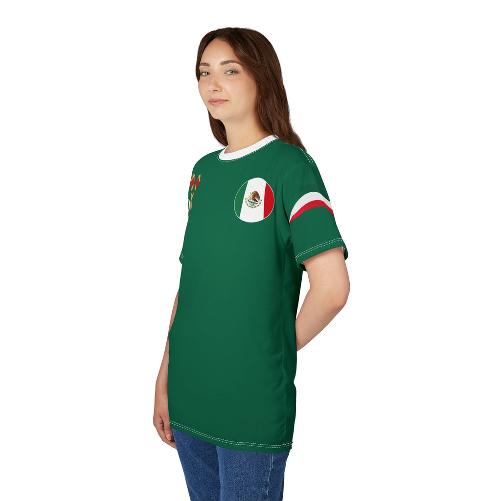 Mexico Pride Tee — Green Mexican Flag Soccer Jersey Shirt
