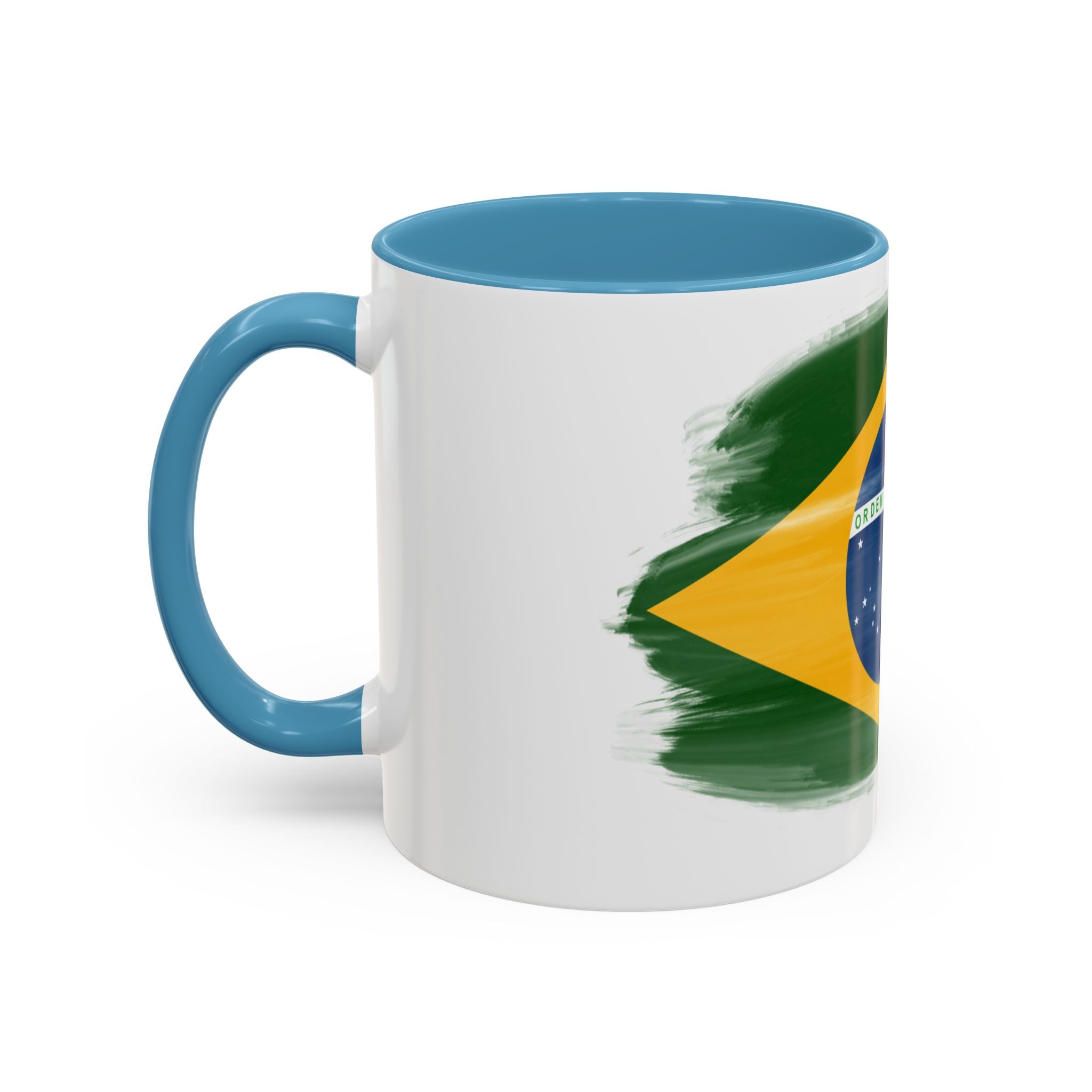 Brazil Flag Coffee Mug — Accent Ceramic Tea Cup (11/15 oz)