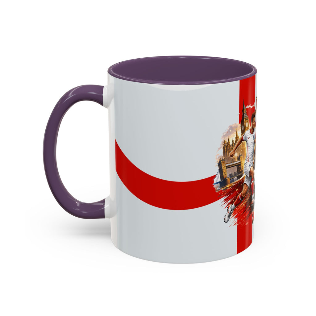 England 2026 Football Cup Accent Mug — Lion & St. George Soccer Coffee Cup (11/15oz)