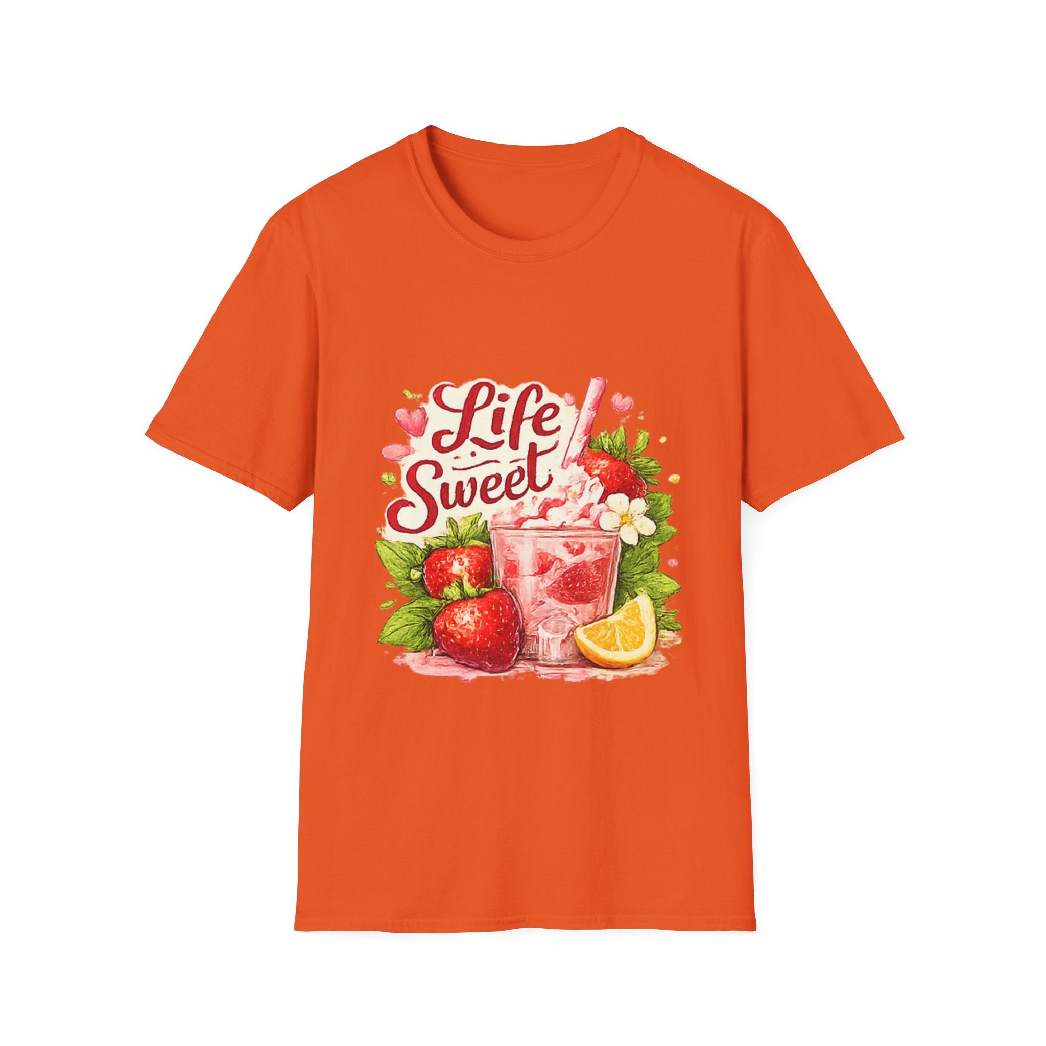 T-Shirt — "Life Sweet" Strawberry Lemonade Graphic Tee