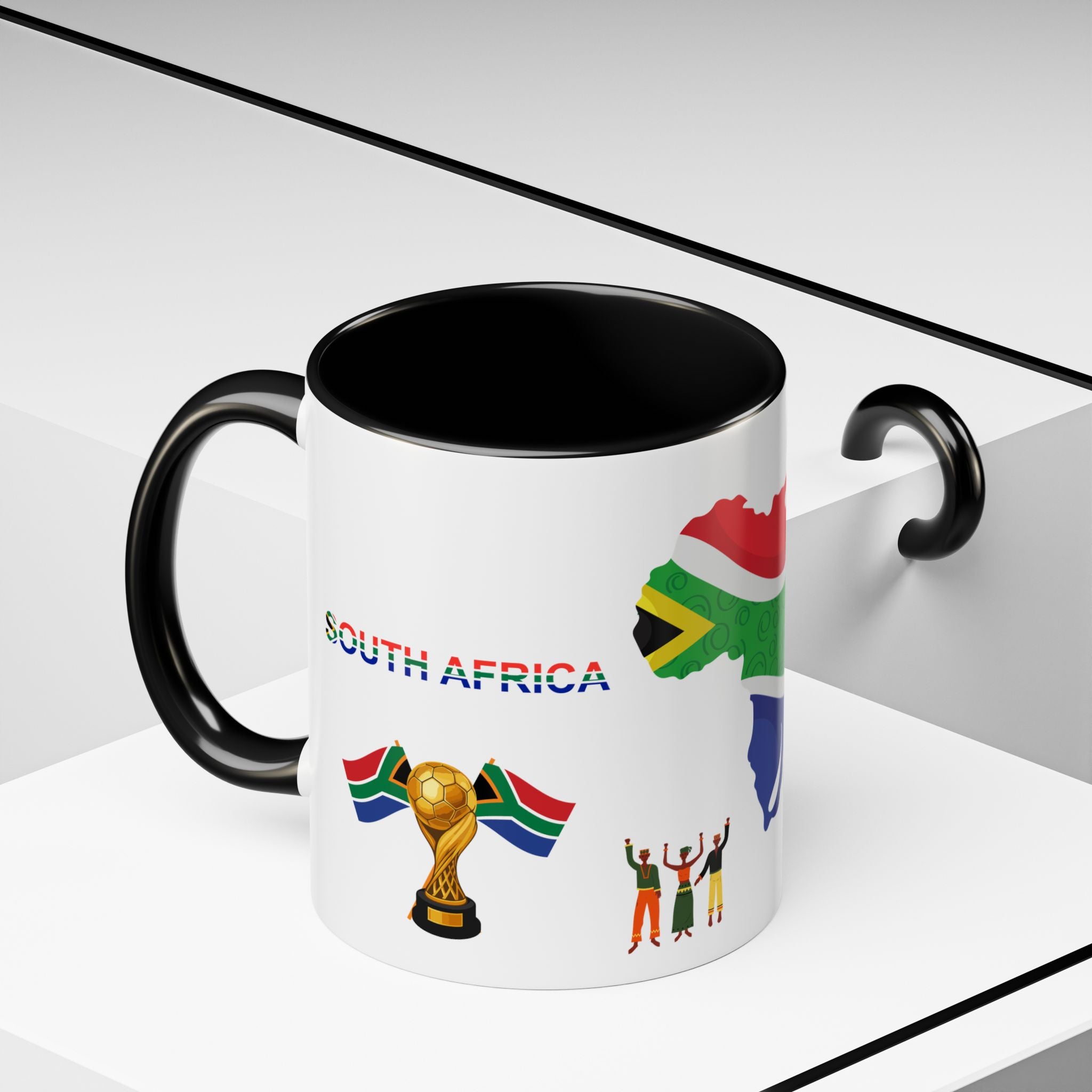 South Africa Coffee Mug — Map, Flag & Trophy Design (11/15oz)