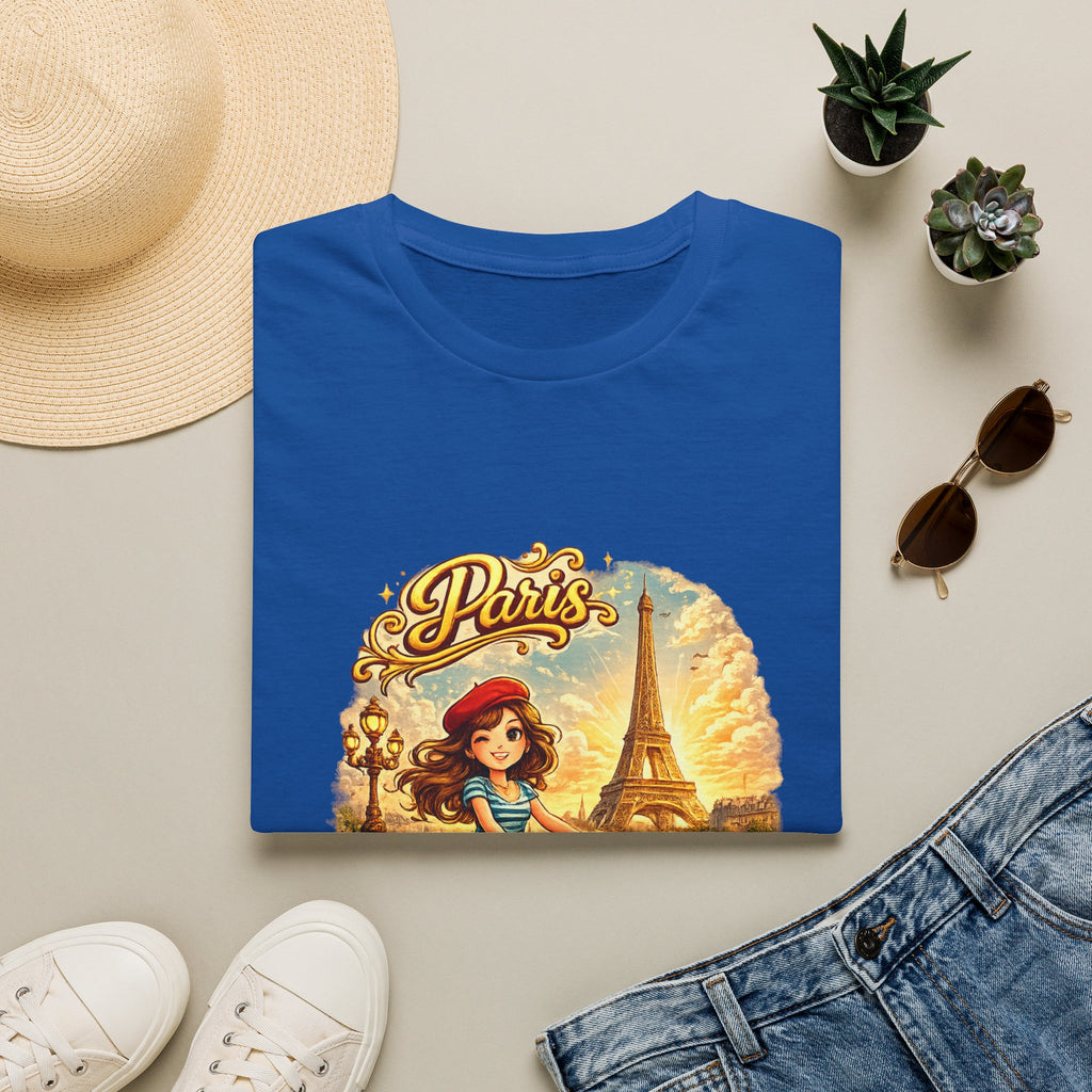 Paris Retro Bicycle T-Shirt — Vintage Eiffel Tower Travel Tee