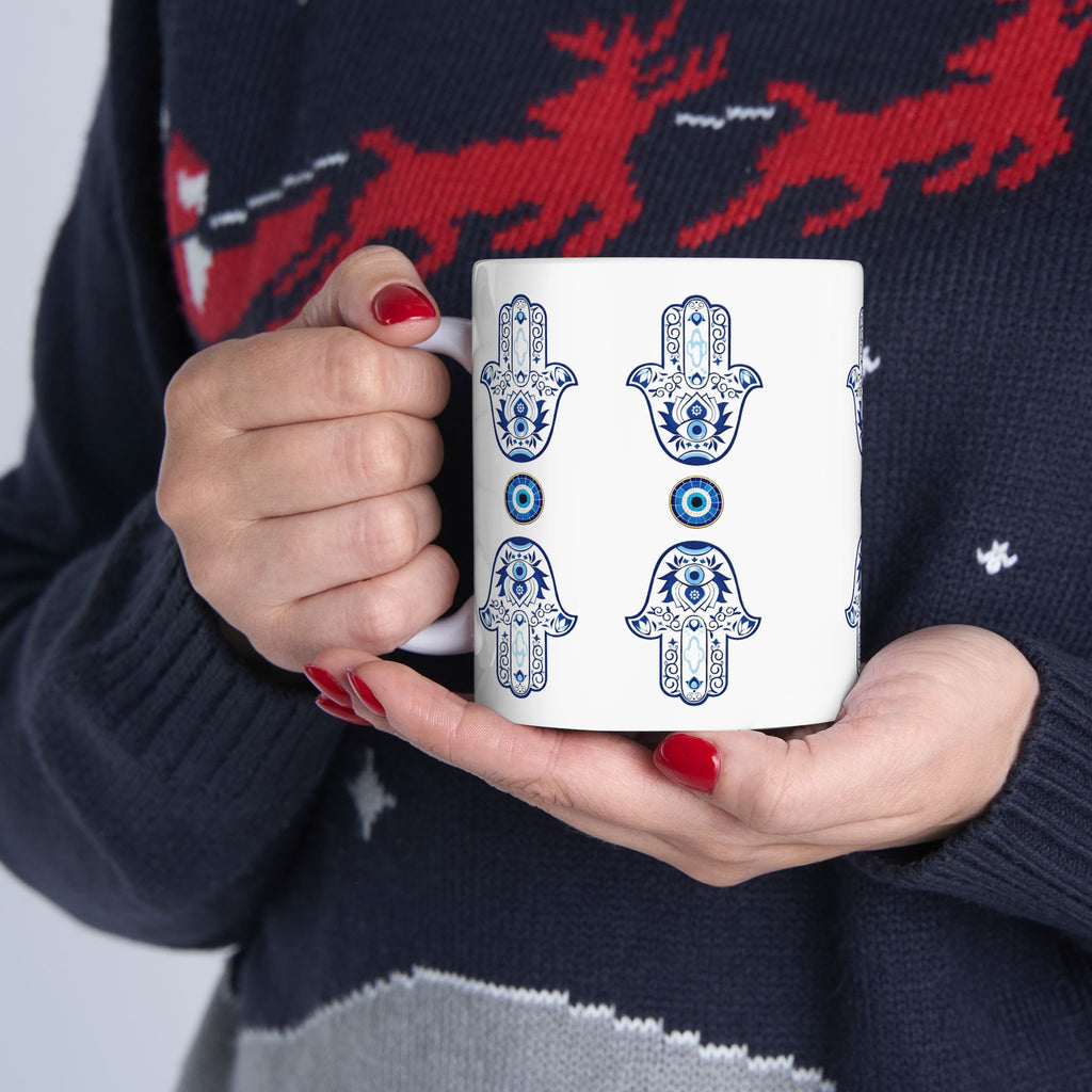 Hamsa & Evil Eye Ceramic Mug