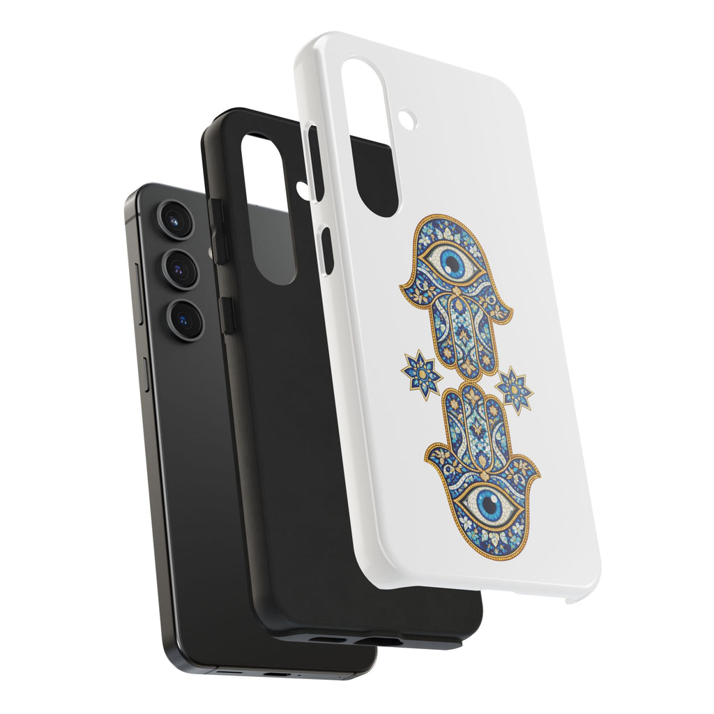 Hamsa Eye Tough Phone Case — Blue Mosaic Protective Phone Cover