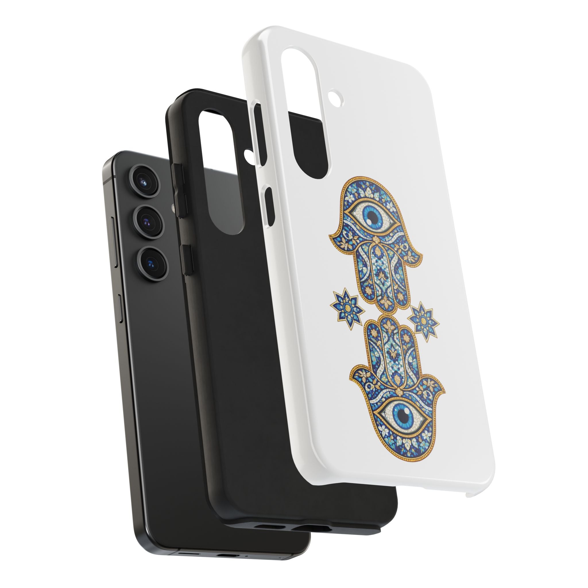 Hamsa Eye Tough Phone Case — Blue Mosaic Protective Phone Cover