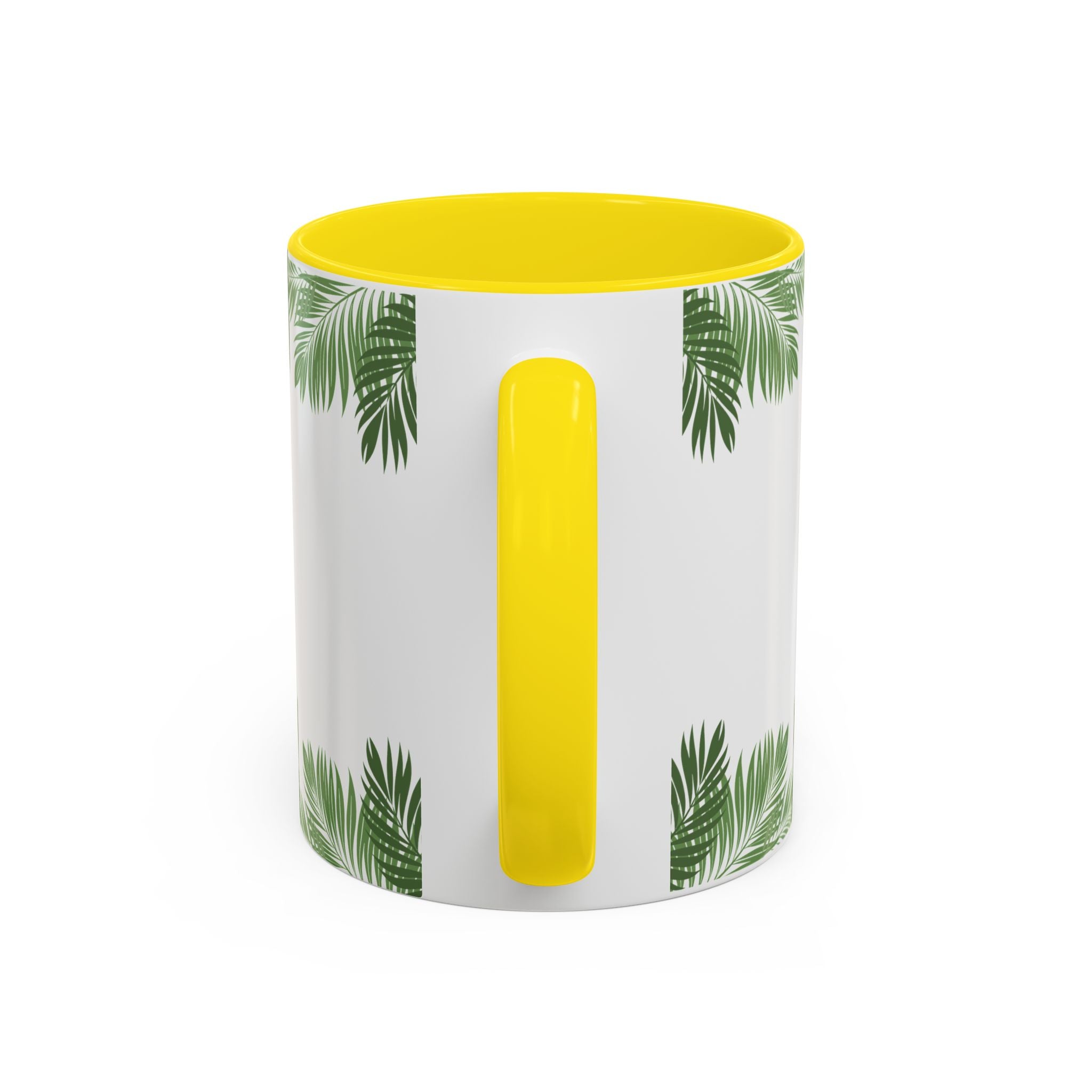 Tropical Palm Coffee Mug — Beachy Accent Mug with Palm Leaves (11oz)
