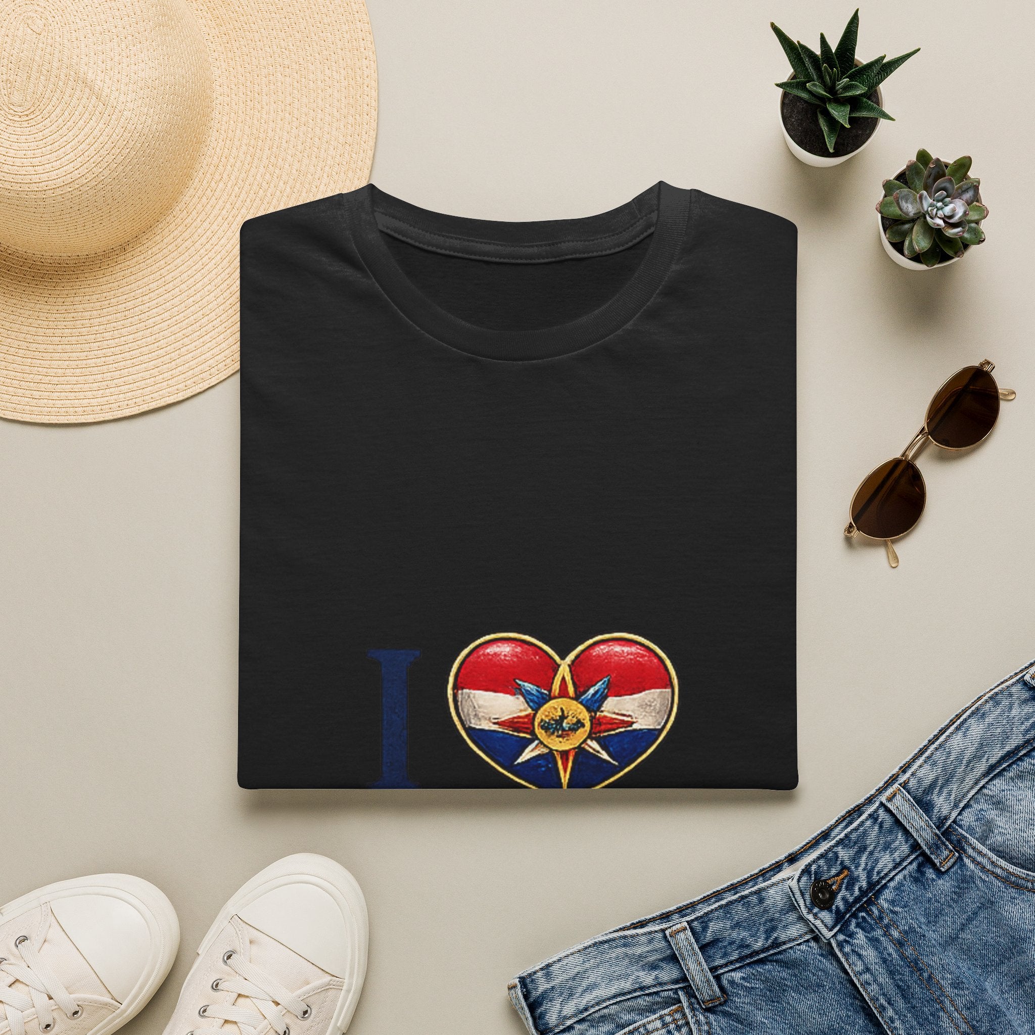 Chaldean Pride T-Shirt — "I  Chaldean" Flag Heart Design