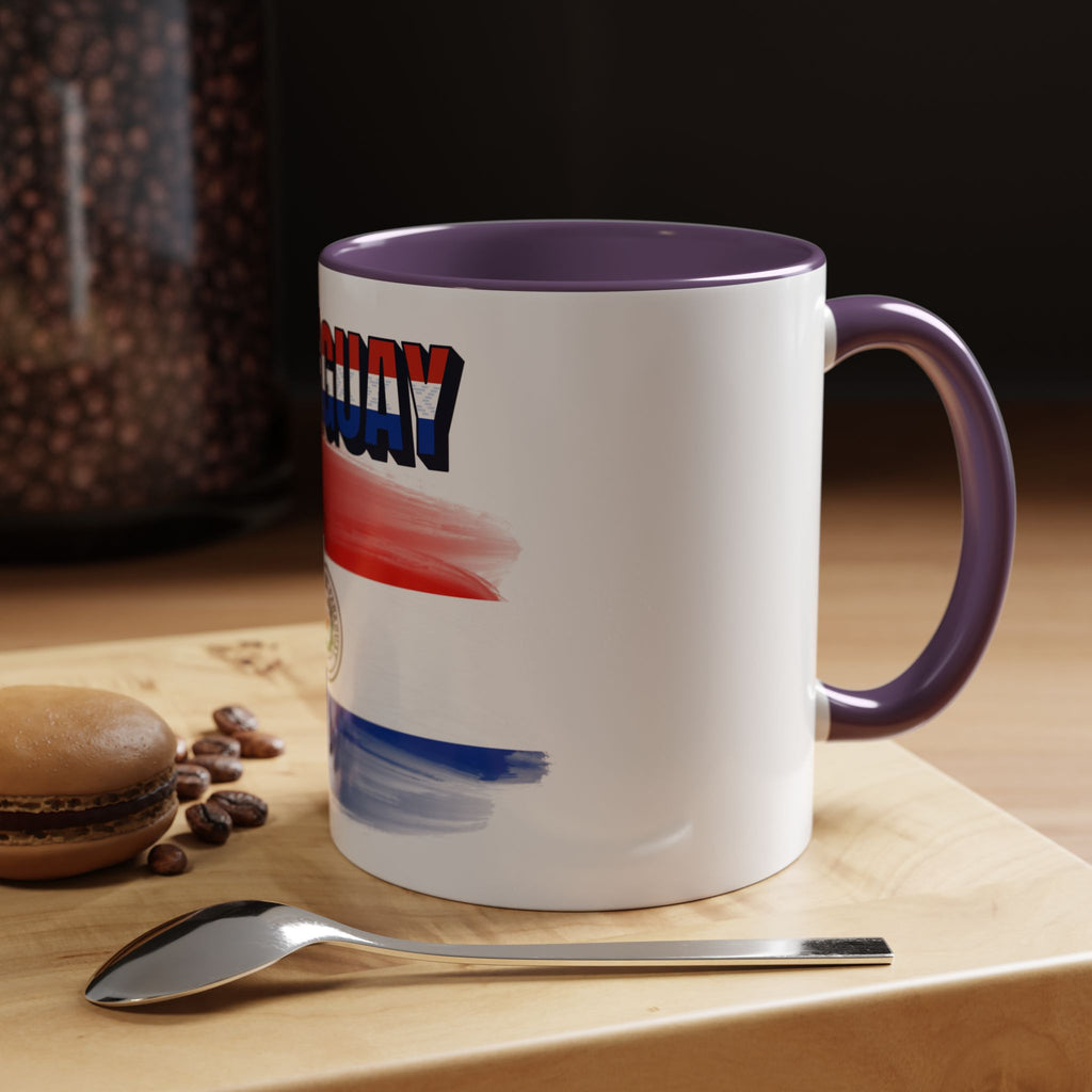 Paraguay Flag Accent Coffee Mug – Patriotic Red White Blue Souvenir (11/15 oz)