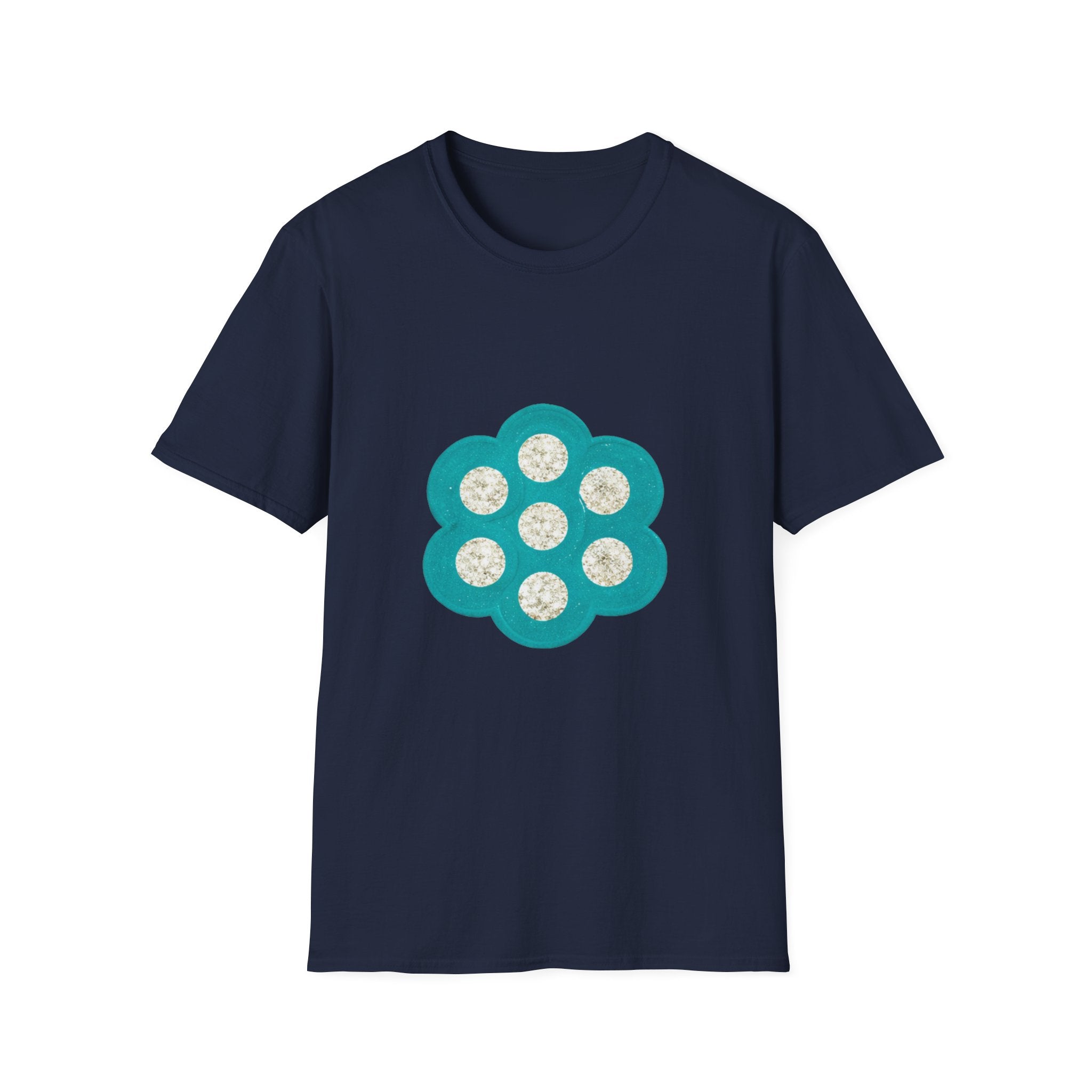 Teal Floral Honeycomb Graphic T-Shirt