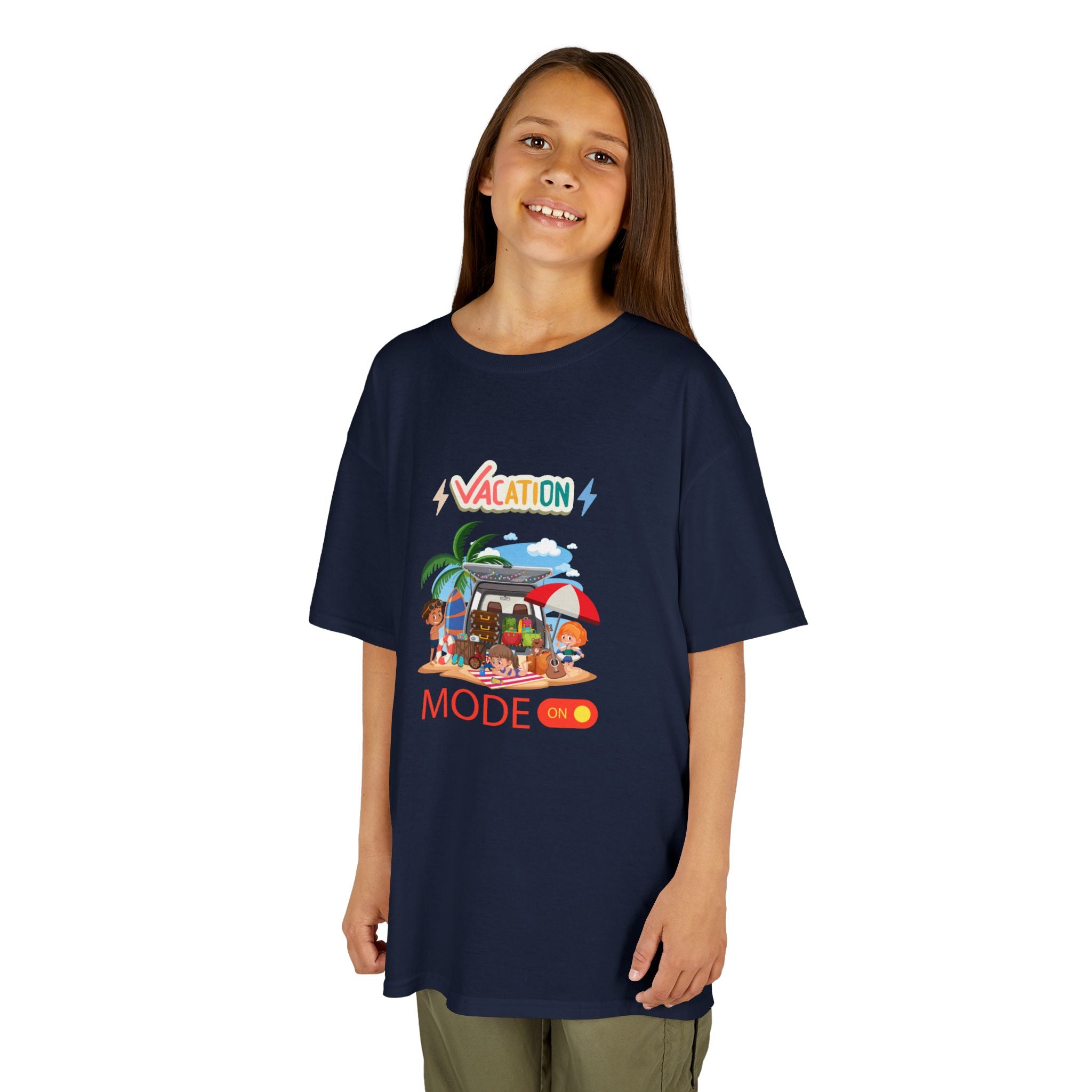 Kids Tee — "Vacation Mode" Beach Graphic Shirt