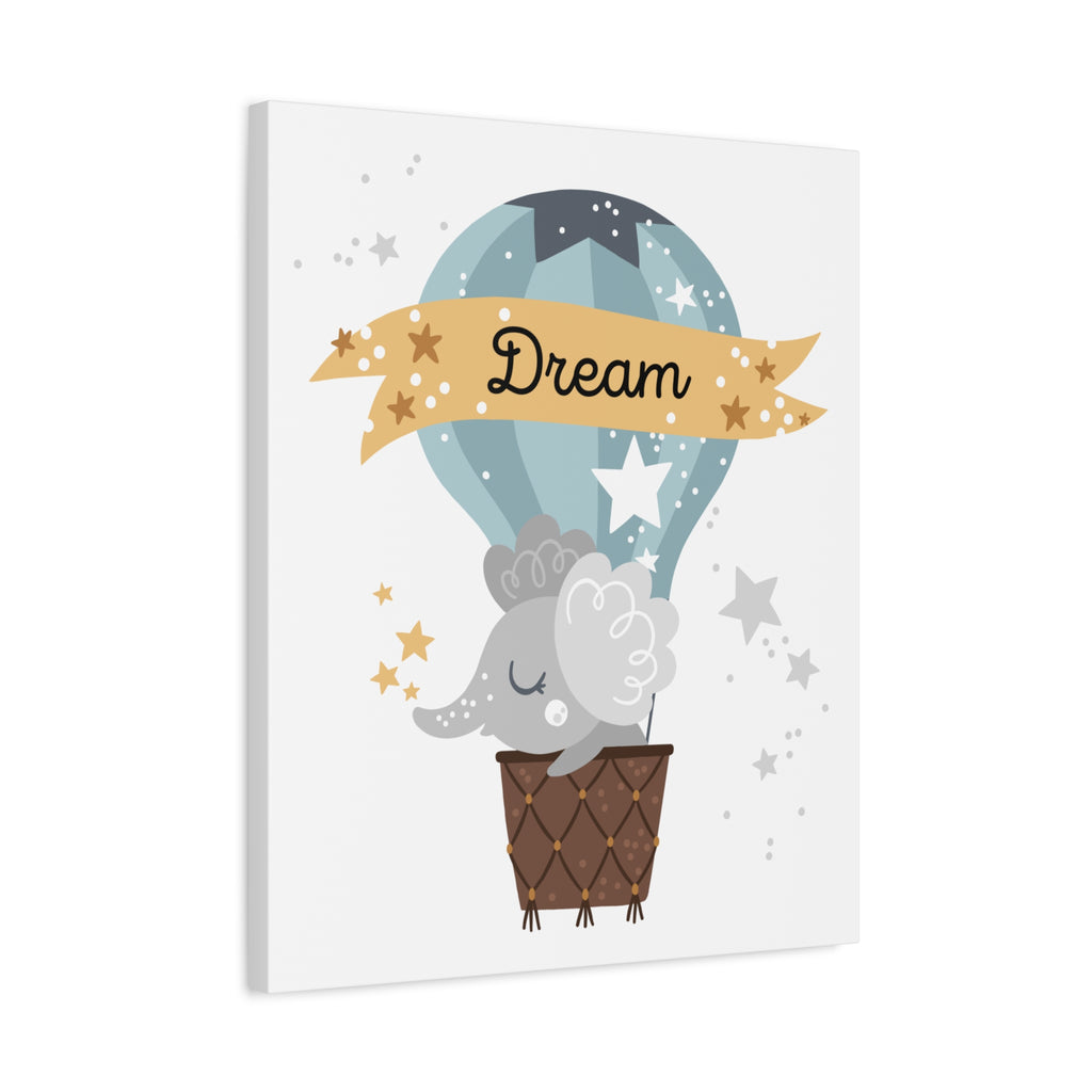 Canvas Wall Art — Dream Elephant Hot Air Balloon Nursery Print