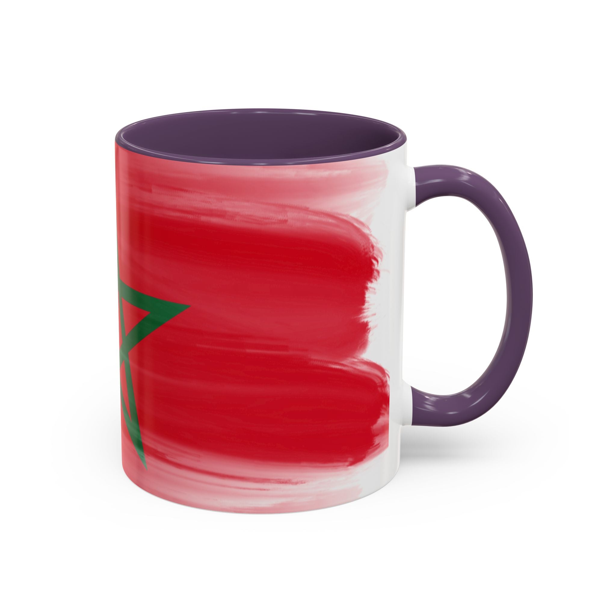 Morocco Flag Accent Coffee Mug — Red & Green Moroccan Star Design (11/15oz)