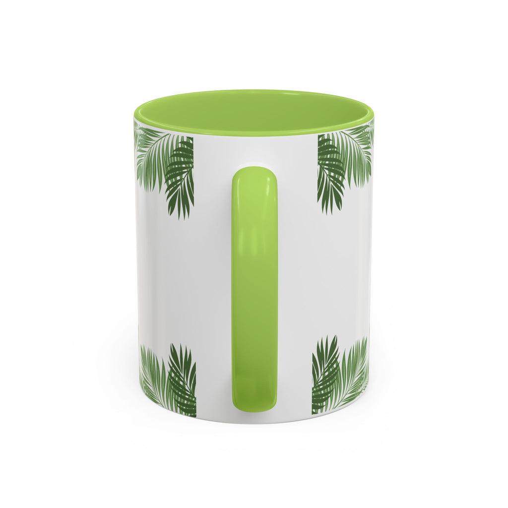 Tropical Palm Coffee Mug — Beachy Accent Mug with Palm Leaves (11oz)