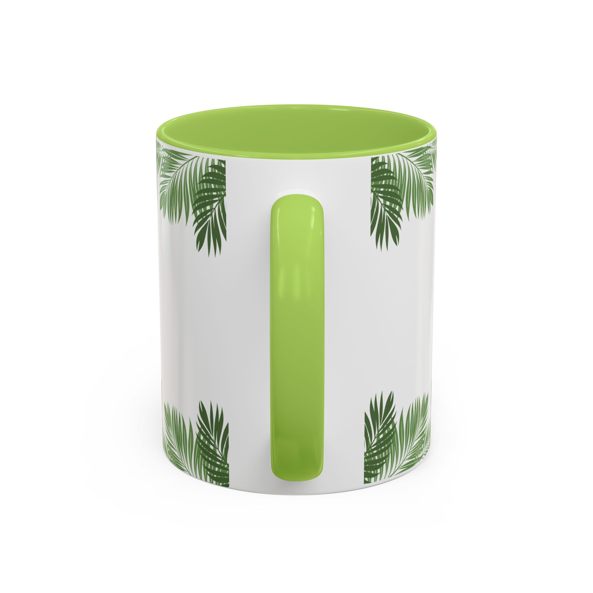 Tropical Palm Coffee Mug — Beachy Accent Mug with Palm Leaves (11oz)