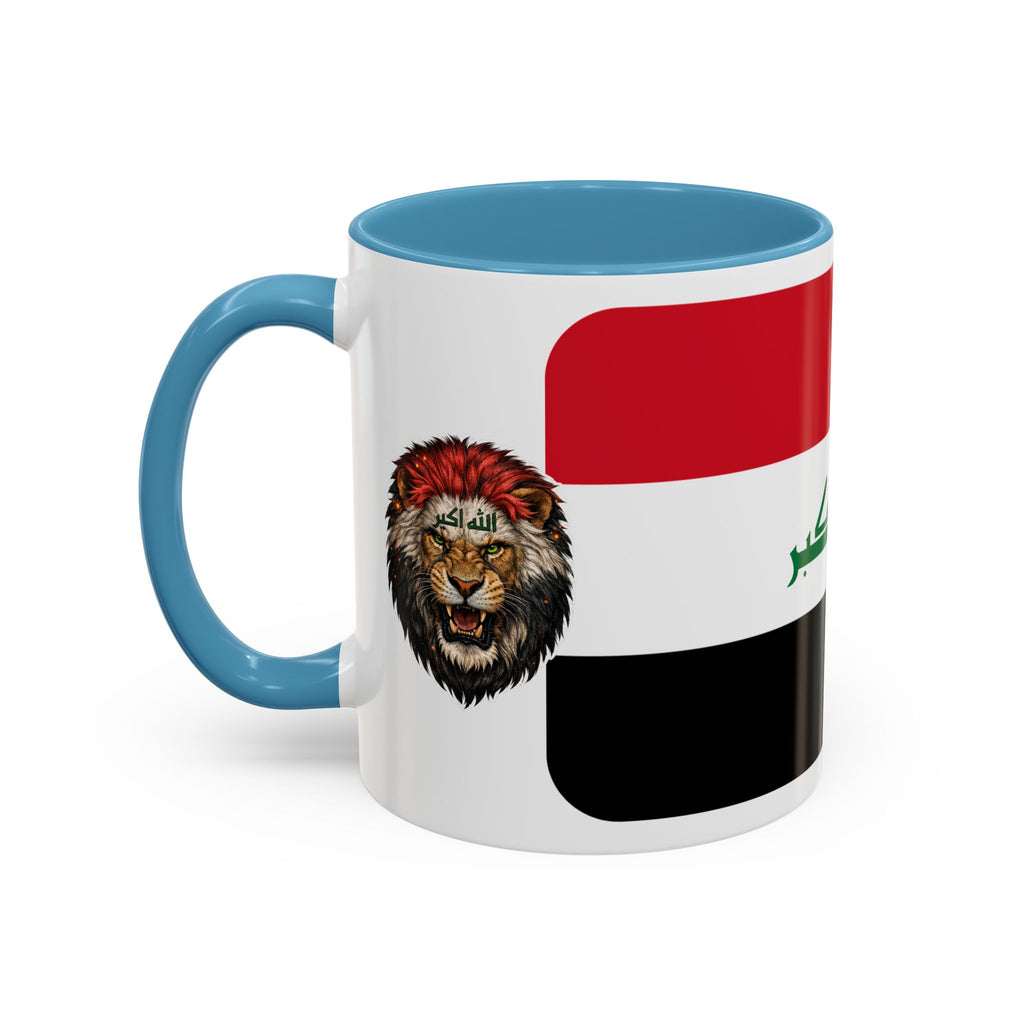 Iraq Flag Accent Coffee Mug with Lion Emblem – Patriotic Iraqi 11/15oz Mug