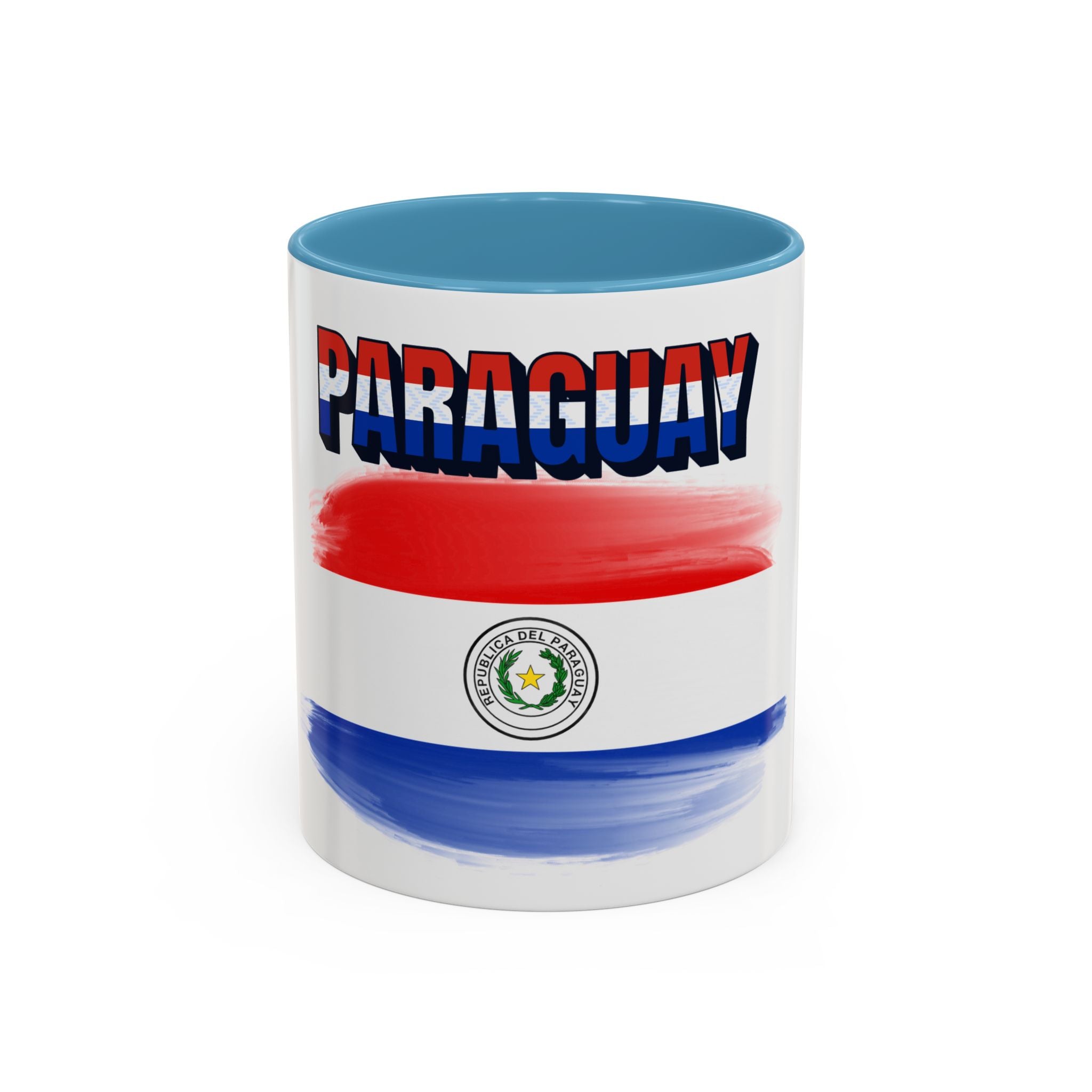 Paraguay Flag Accent Coffee Mug – Patriotic Red White Blue Souvenir (11/15 oz)