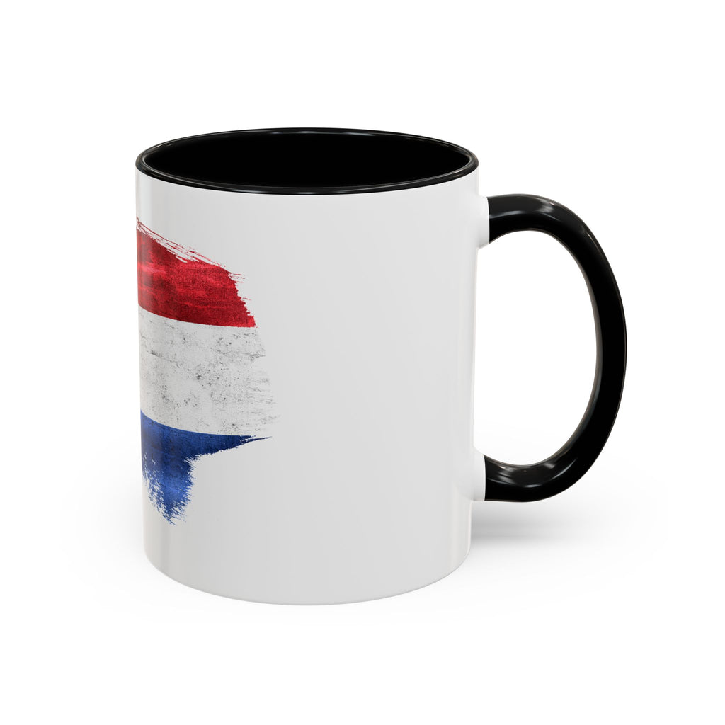 Netherlands Dutch Flag Brushstroke Accent Coffee Mug — 11/15oz