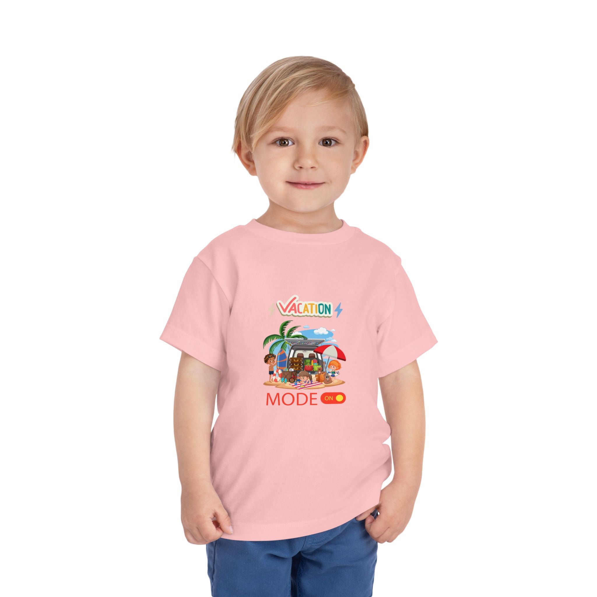 Toddler Tee – "Vacation Mode" Beach Graphic Kids Shirt