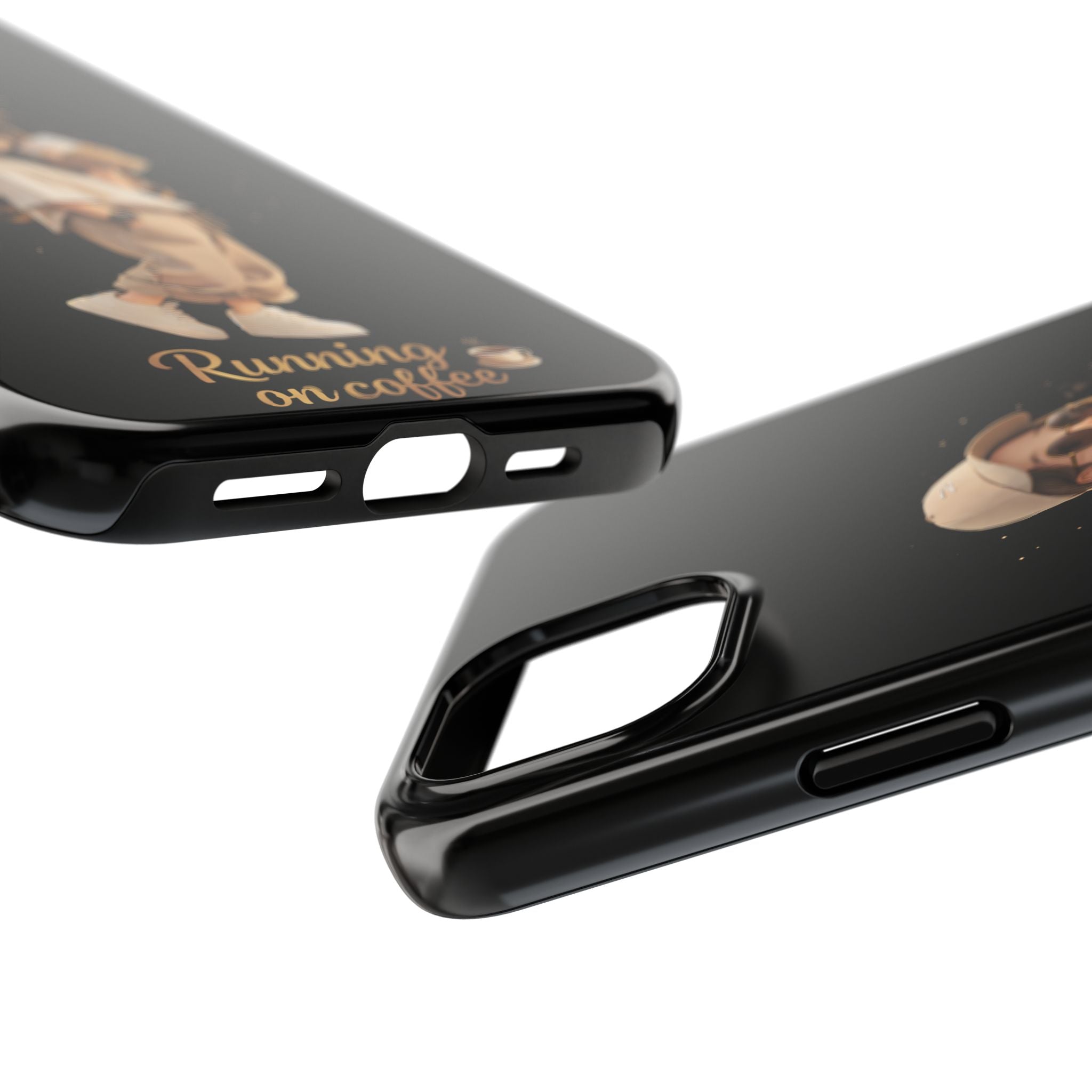 Phone Case — 'Running on Coffee' Cute Coffee Girl Protective Case