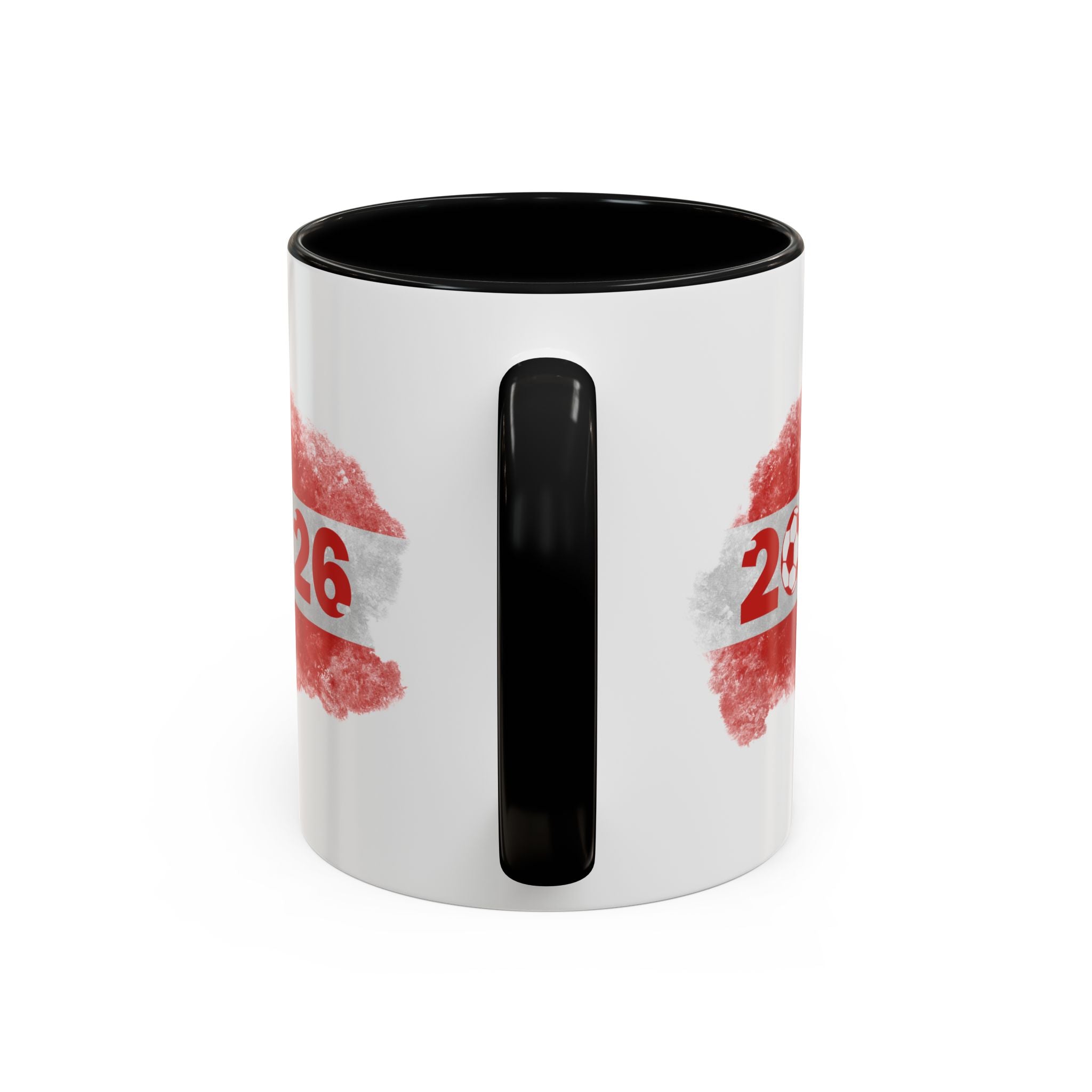 Austria 2026 Soccer Cup Accent Coffee Mug — Red Flag & Trophy Design (11/15oz)