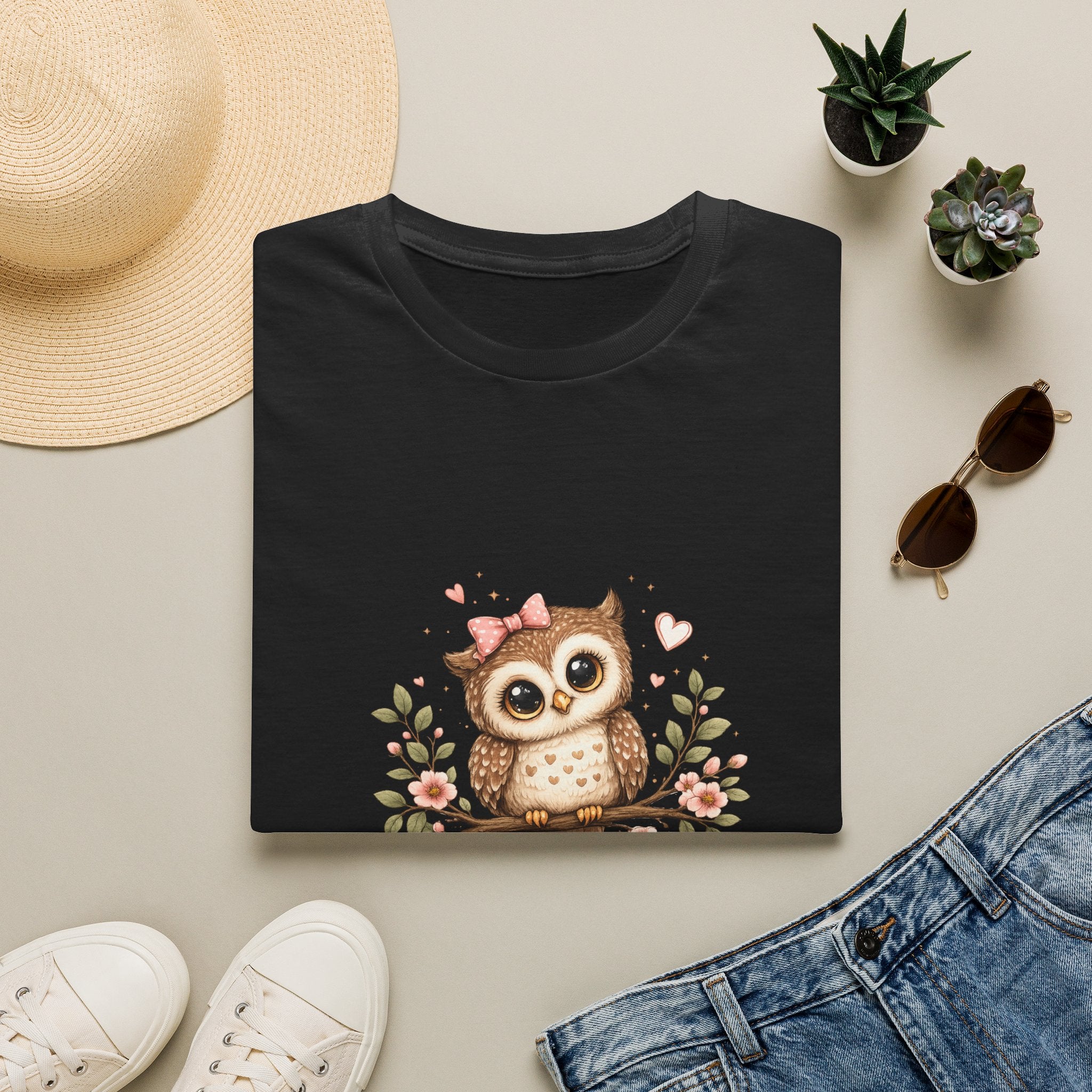 Cute Owl T-Shirt for Women | Adorable Owl Graphic Tee | Owl Lover Gift | Floral Owl Shirt | Cottagecore Animal Tee