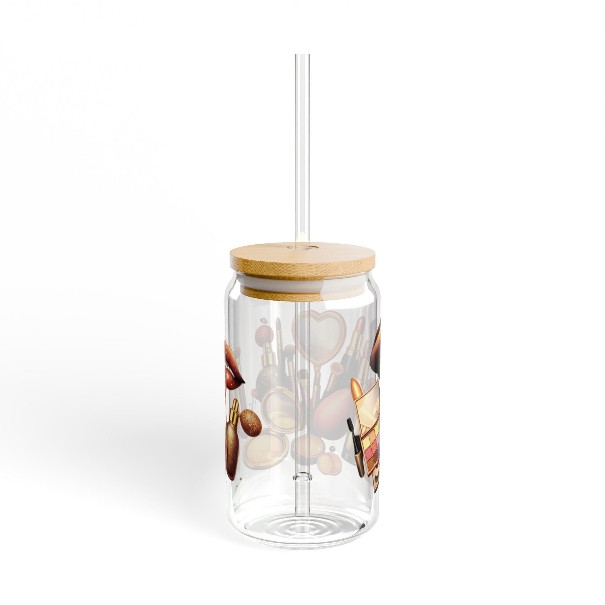 Makeup Brushes & Beauty Tools 16oz Sipper Glass with Lid — Cosmetic Lover Tumbler