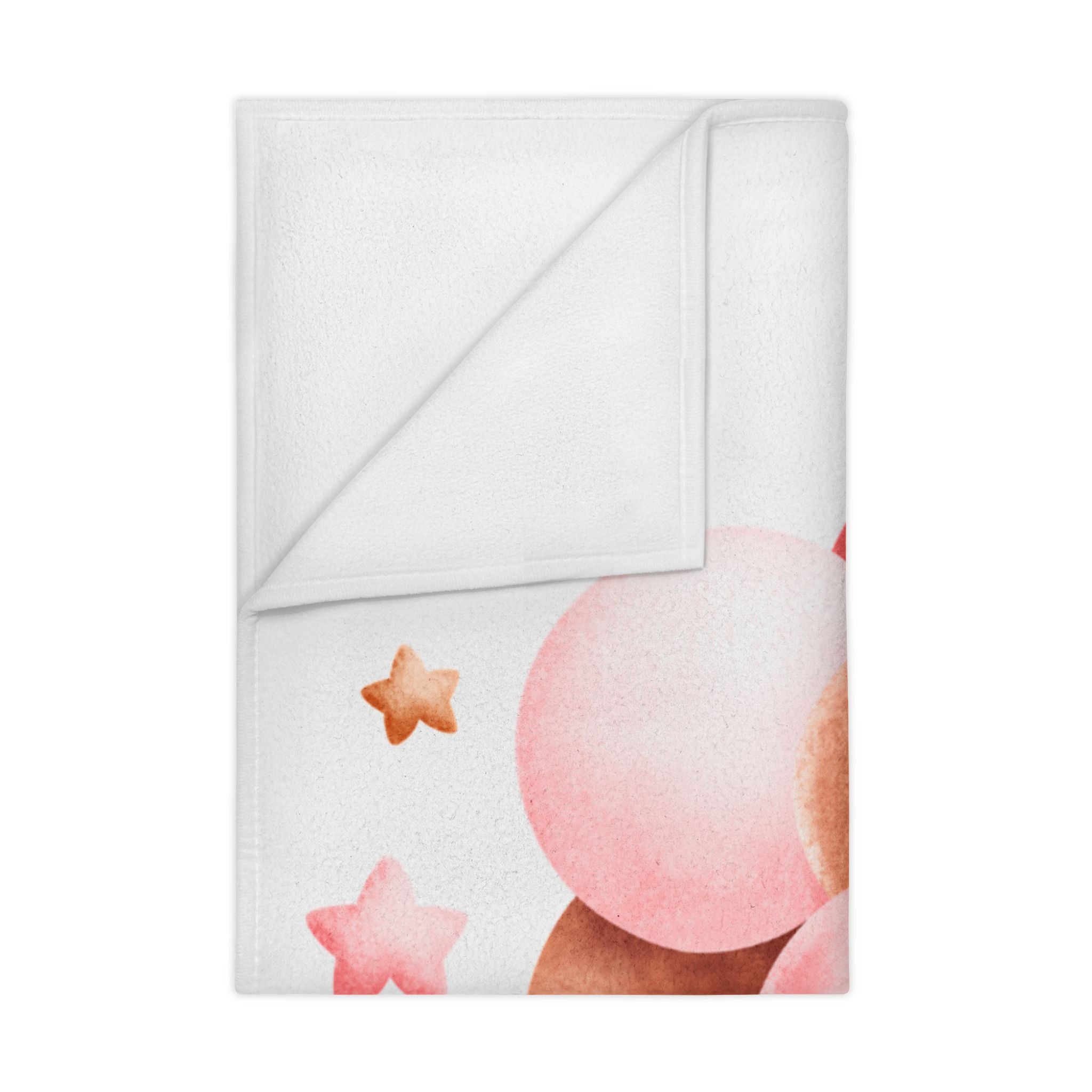 Pink Teddy Balloon Toddler Blanket — Soft Baby Shower & Nursery Throw