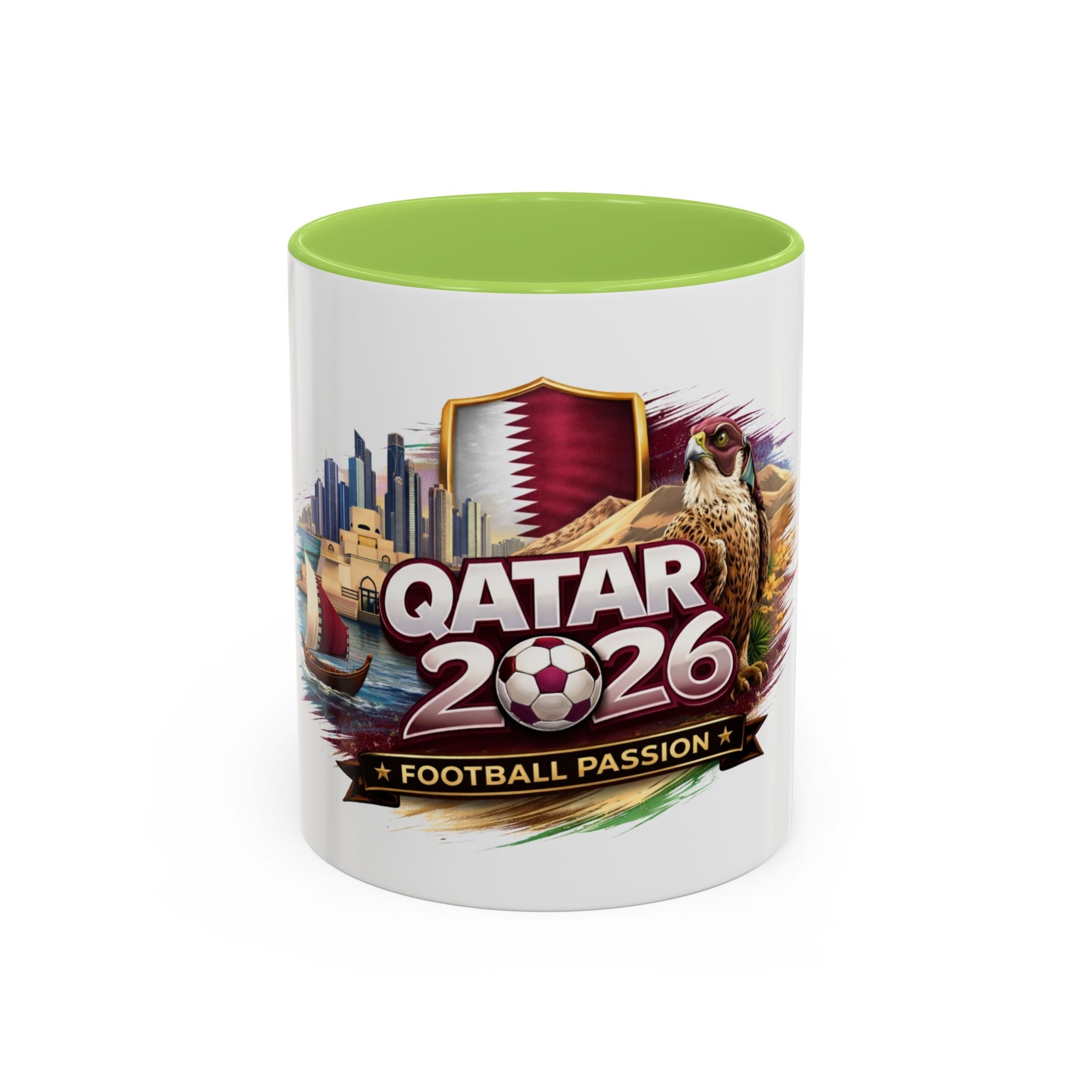 Qatar 2026 Football Passion Accent Coffee Mug (11/15oz)