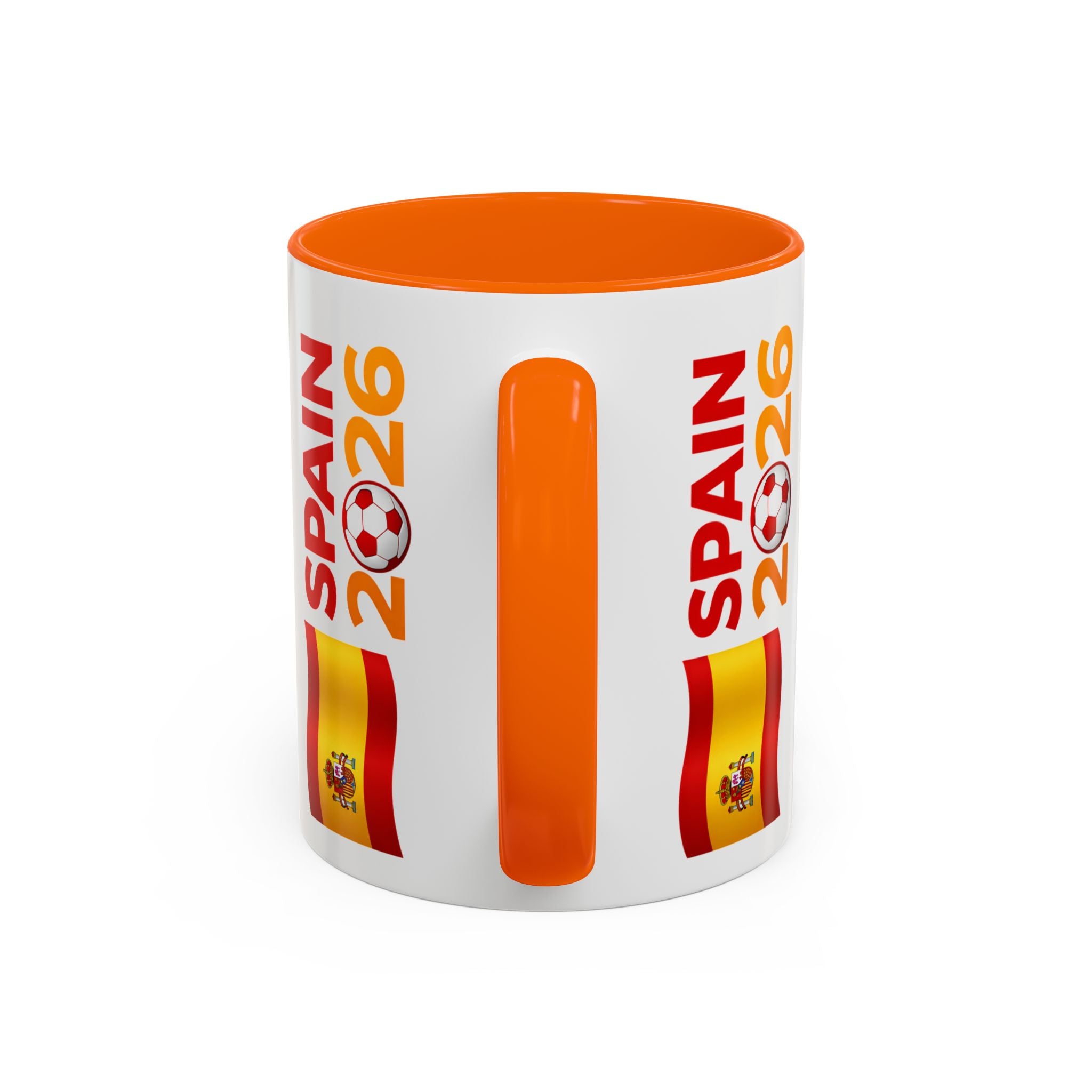 Spain 2026 Soccer Trophy Accent Coffee Mug — Spain Flag Football Fan Gift (11/15oz)