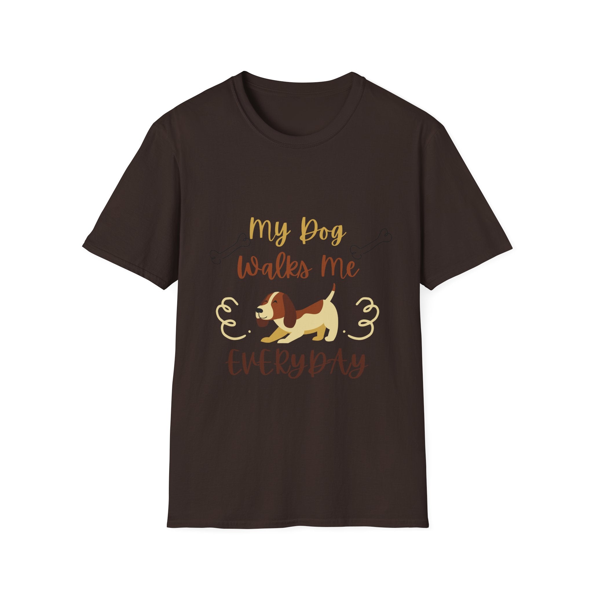 Dog Lover T-Shirt — “My Dog Walks Me Everyday” Cute Beagle Design
