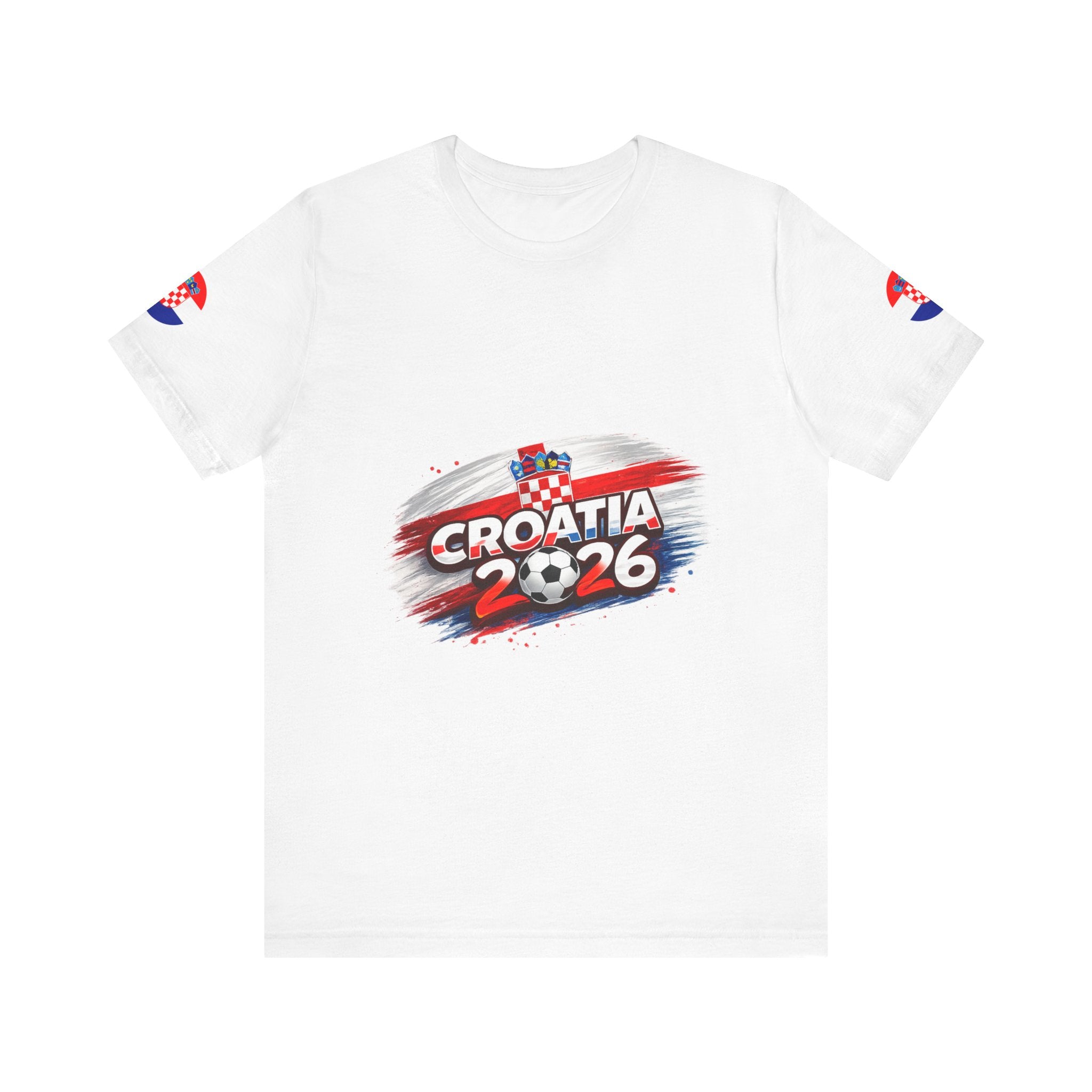 Croatia 2026 Soccer Fan Tee — Croatian Flag Ribbon Football Jersey Shirt