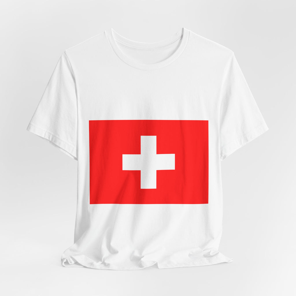 Switzerland Cup 2026 Soccer T-Shirt — Swiss Flag Front & 2026 Trophy Back