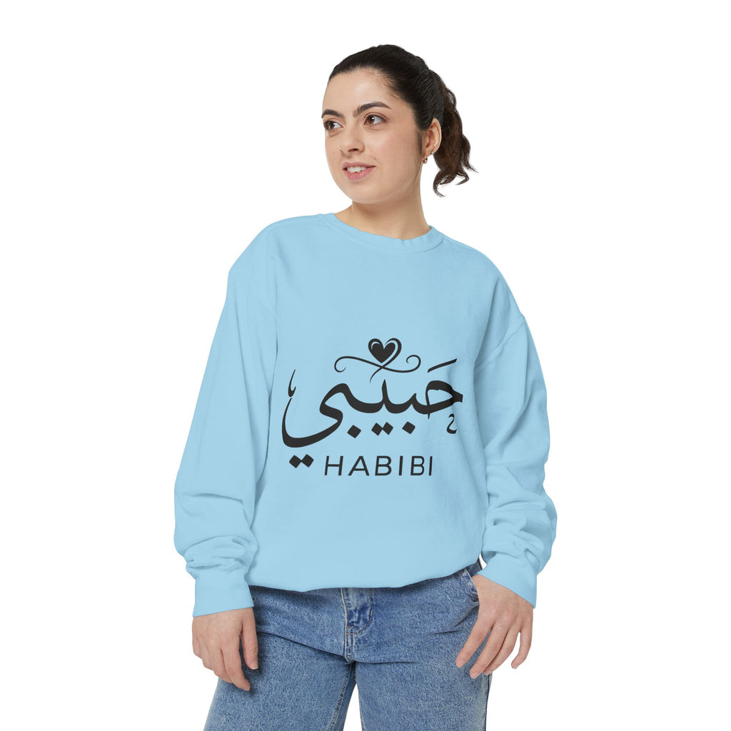 Habibi Sweatshirt — Arabic 'Habibi' Love Script Cozy Sweater